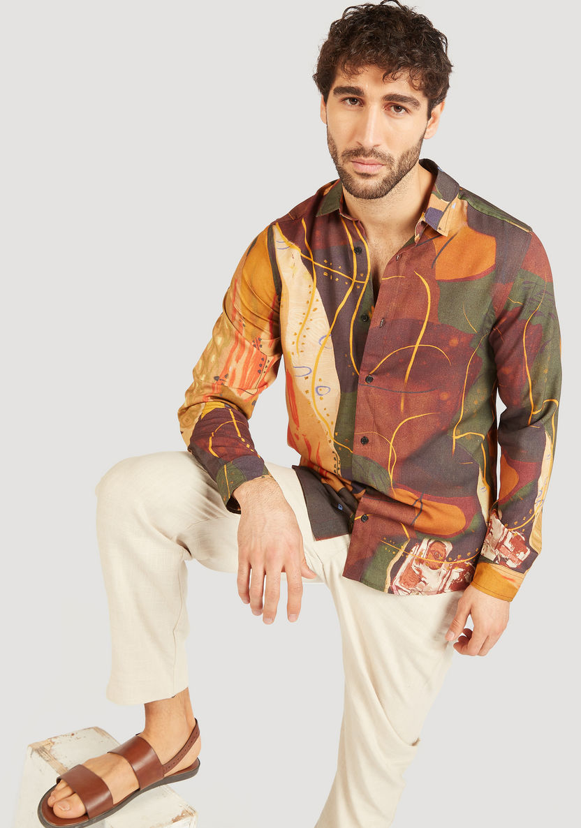 Iconic Printed Shirt with Long Sleeves and Button Closure-Shirts-image-0