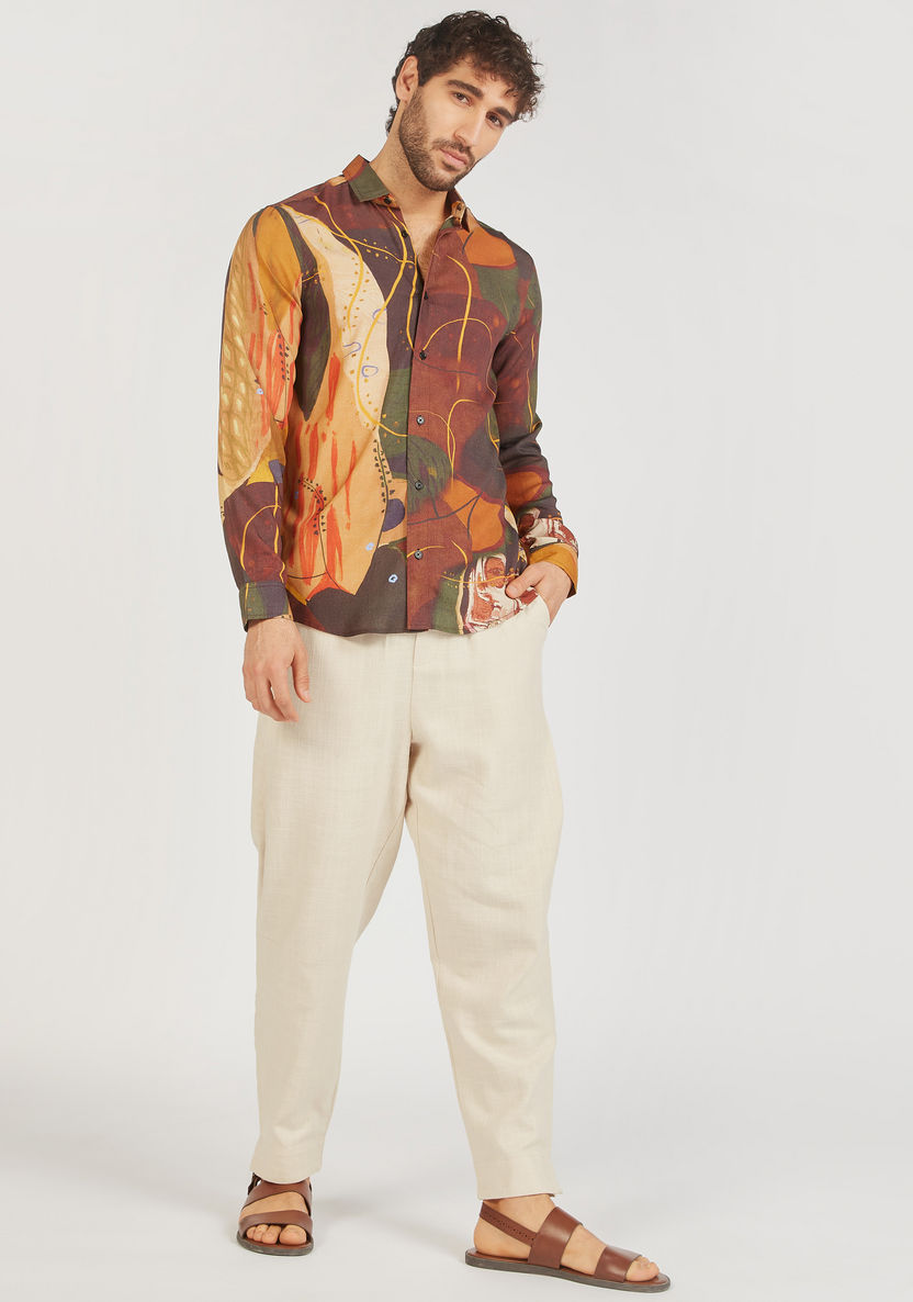 Iconic Printed Shirt with Long Sleeves and Button Closure-Shirts-image-1