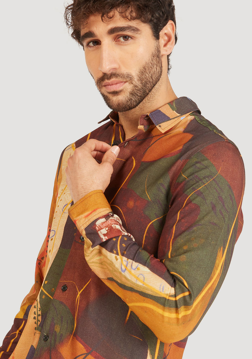Iconic Printed Shirt with Long Sleeves and Button Closure-Shirts-image-4