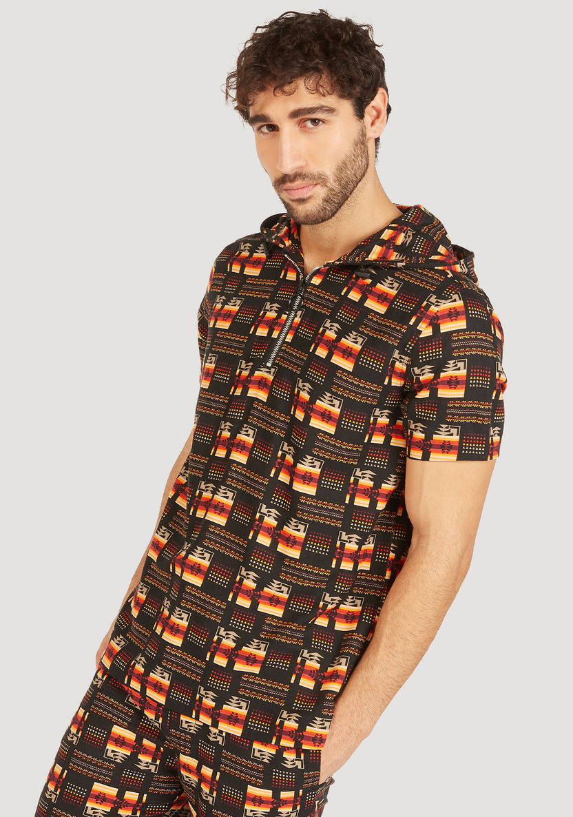 Iconic Printed Shirt with Hood and Short Sleeves-Shirts-image-4