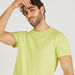Iconic Textured Crew Neck T-shirt with Short Sleeves-T Shirts-thumbnailMobile-2