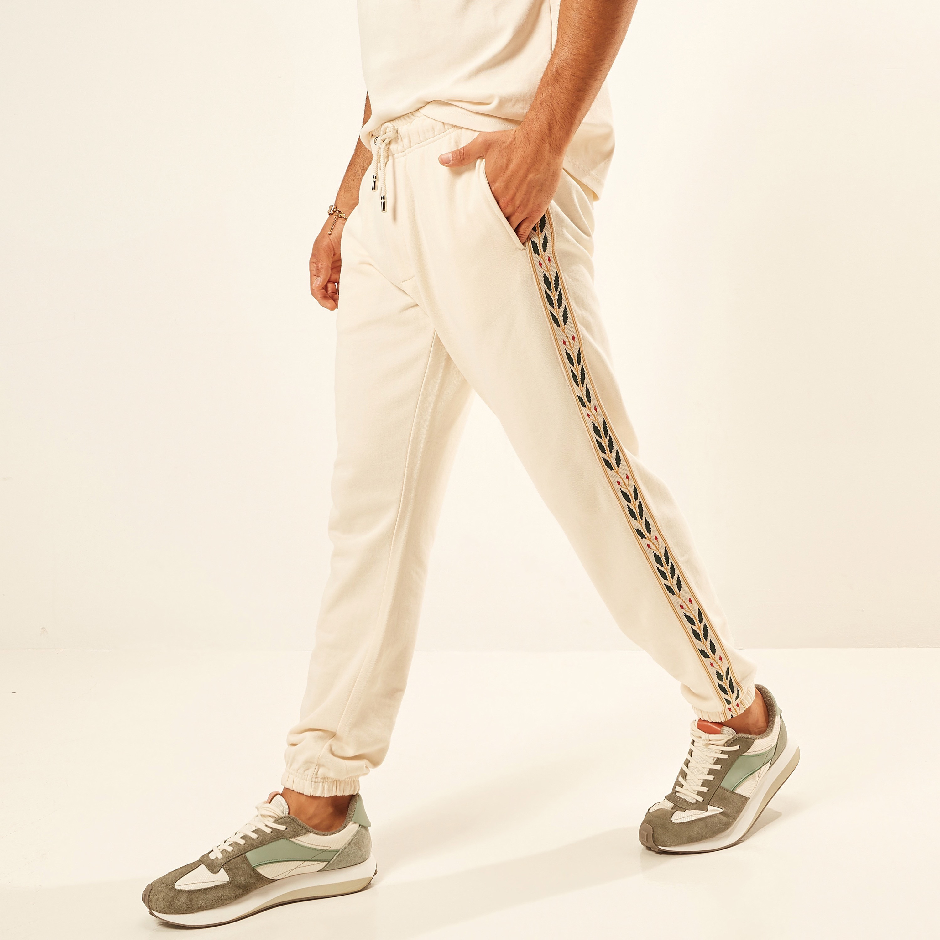 بنطلون رياضي سادة برباط إغلاق من آيكونيك-men-clothing-bottoms-joggers-image-12
