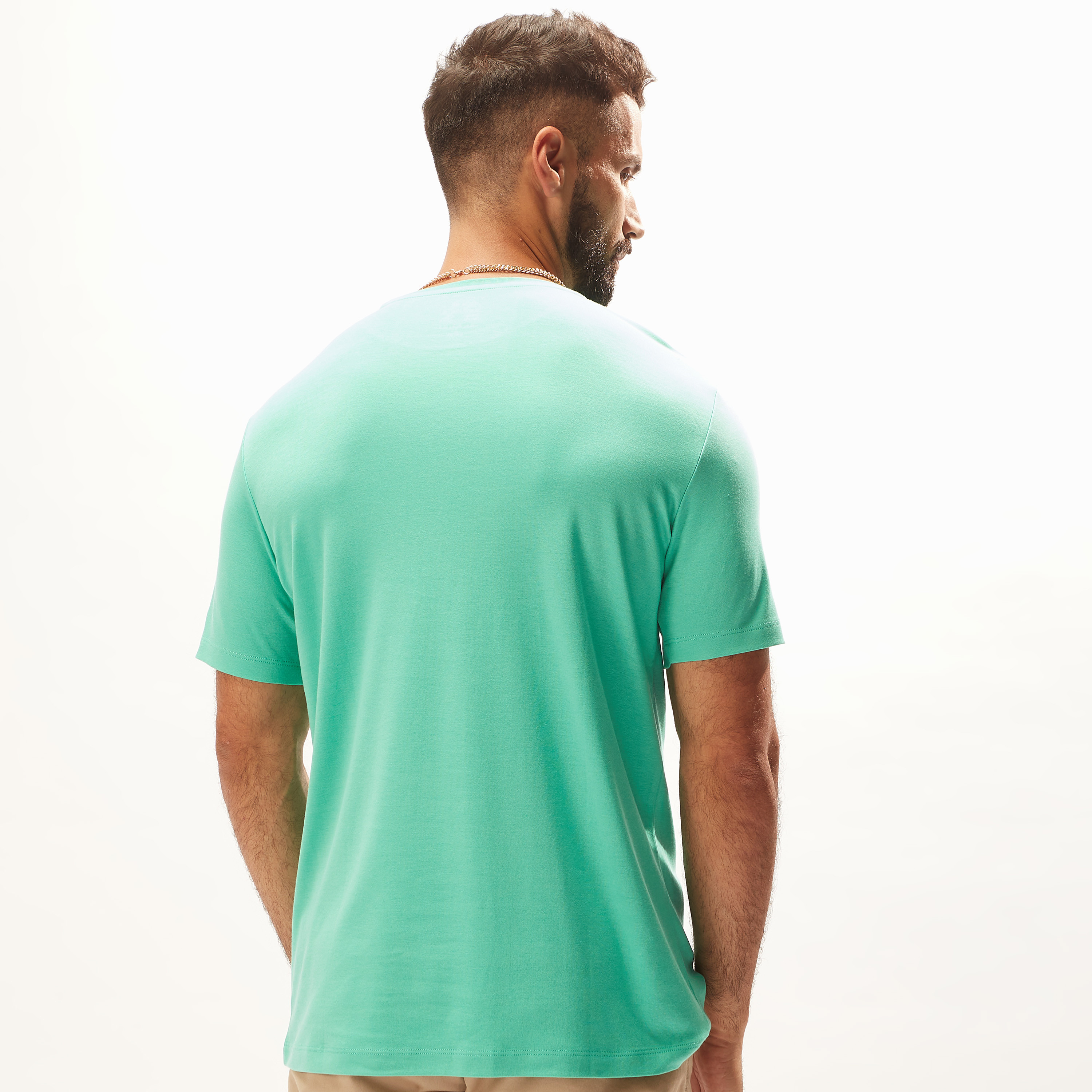 Iconic Solid T-shirt with Crew Neck and Short Sleeves-men-clothing-tshirtsandpolos-tshirts-image-8