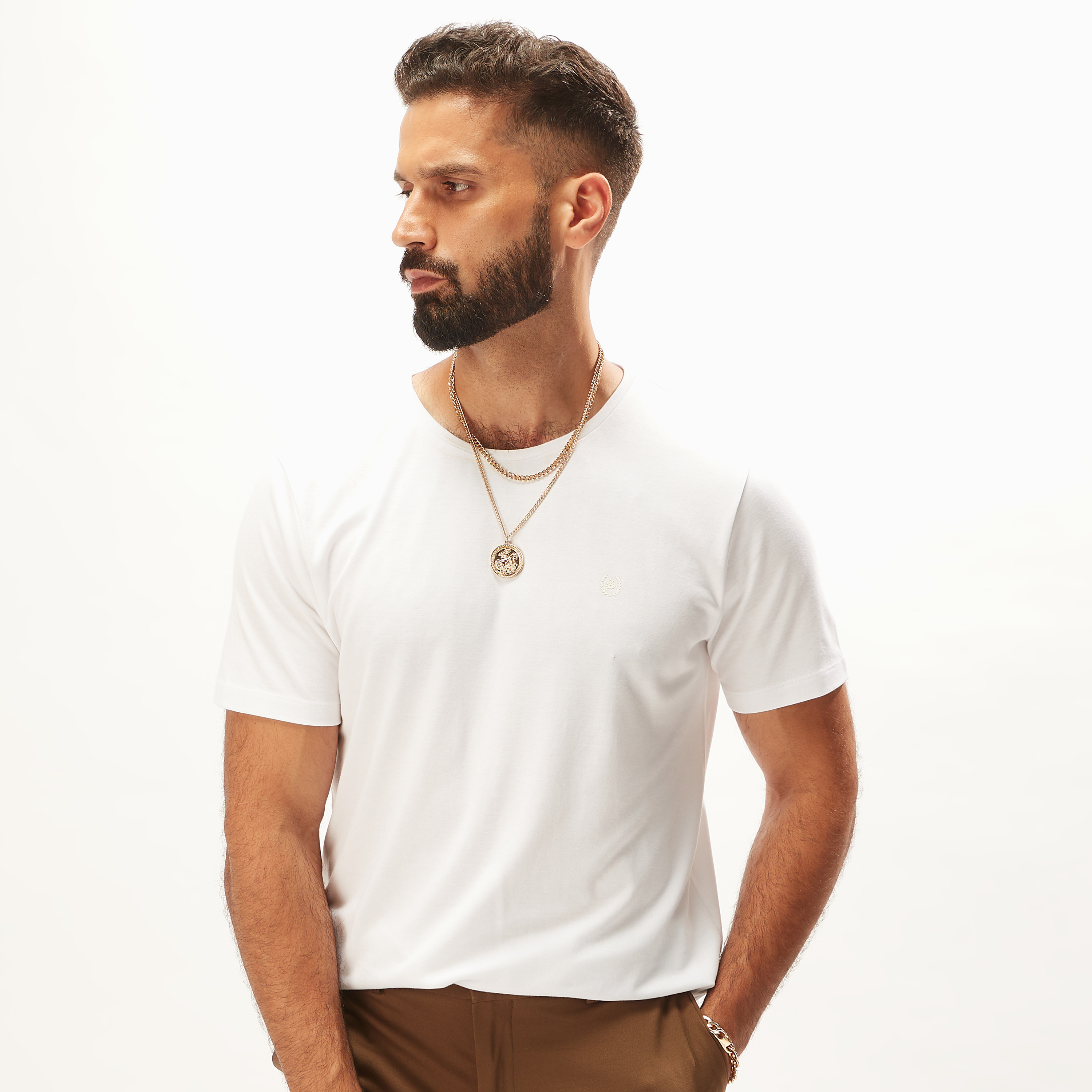 Iconic Solid T-shirt with Crew Neck and Short Sleeves-men-clothing-tshirtsandpolos-tshirts-image-12