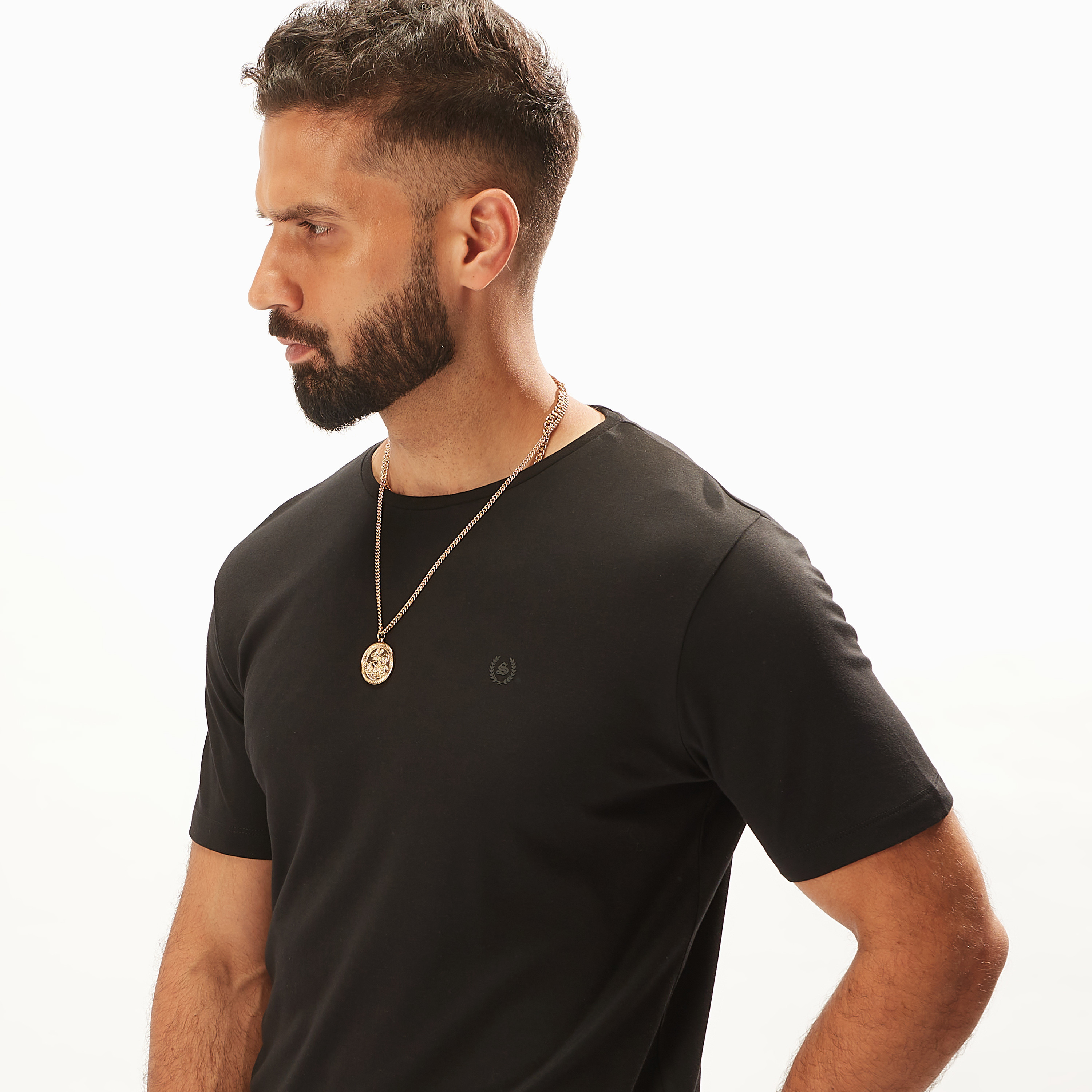 Iconic Solid T-shirt with Crew Neck and Short Sleeves-men-clothing-tshirtsandpolos-tshirts-image-16
