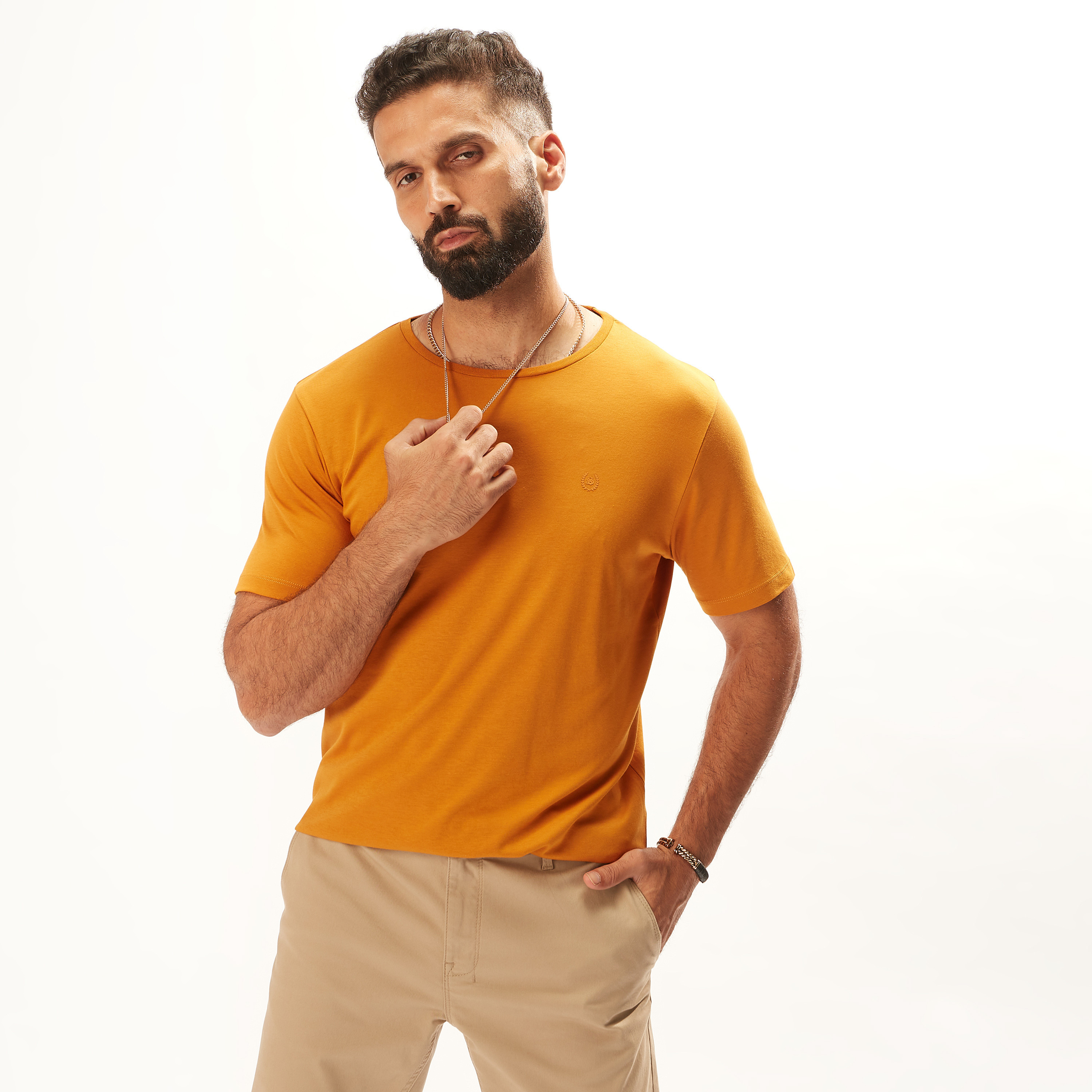 Iconic Solid T-shirt with Crew Neck and Short Sleeves-men-clothing-tshirtsandpolos-tshirts-image-18