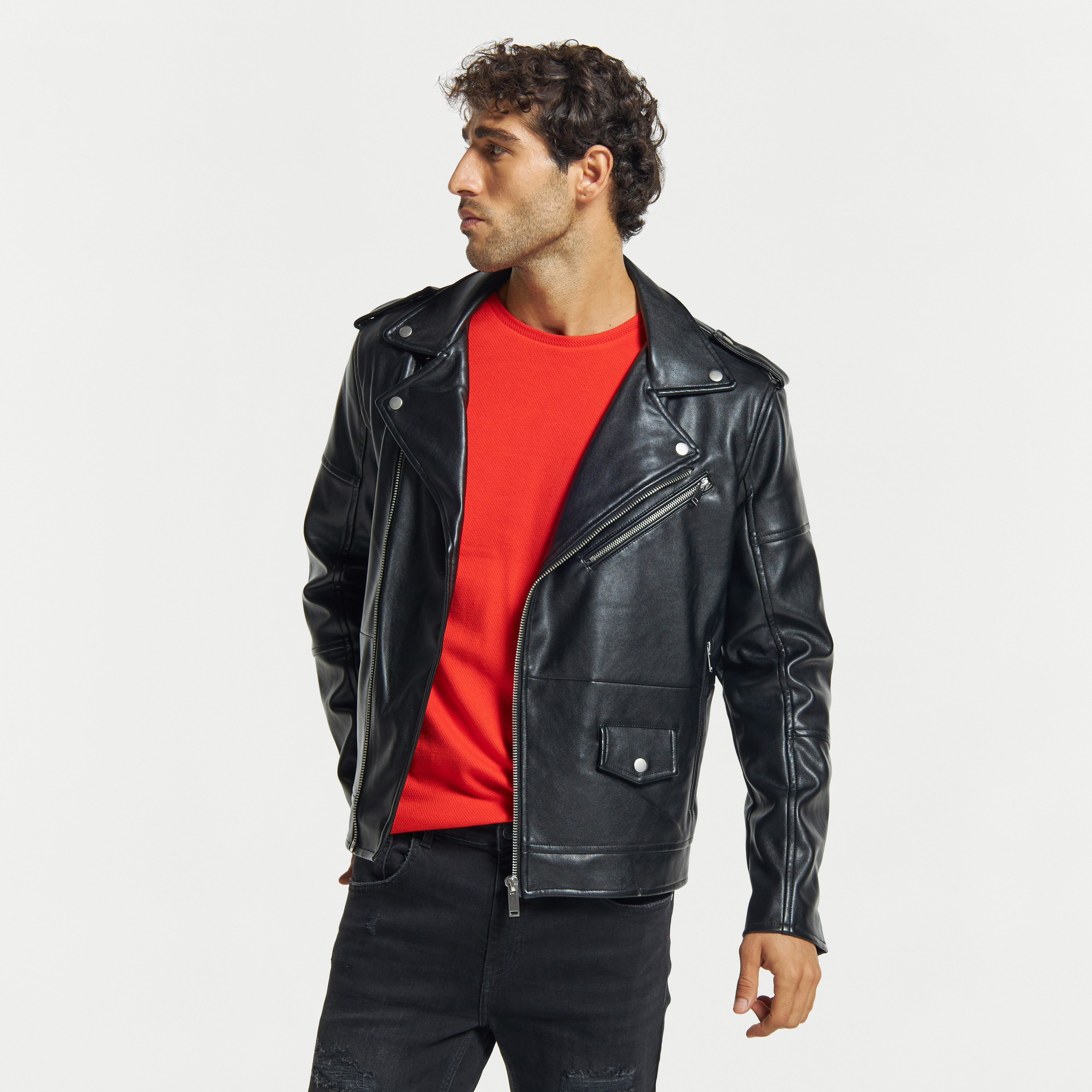 Leather deals rocker jacket