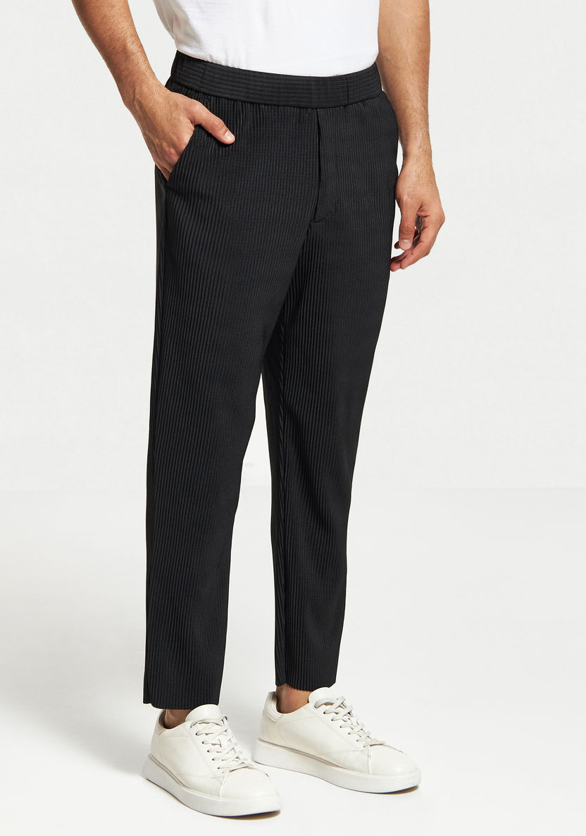 Buy Iconic Ribbed Pants with Elasticised Waistband and Pockets | Splash UAE