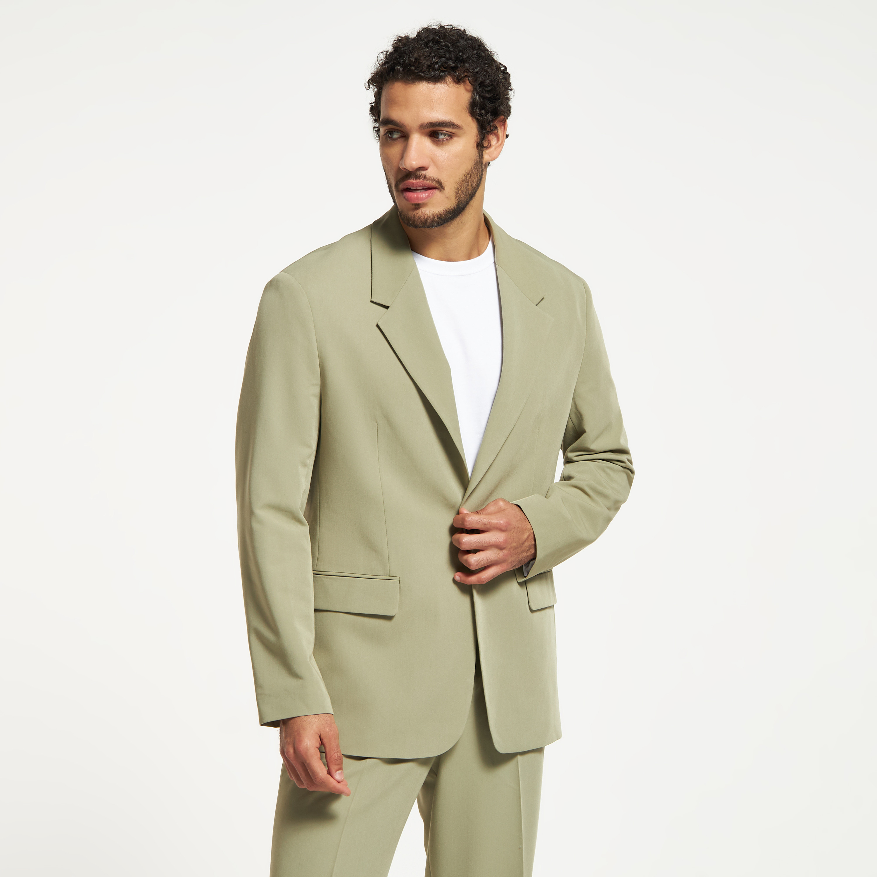 Buy Iconic Solid Relaxed Fit Blazer with Notch Lapel and Flap