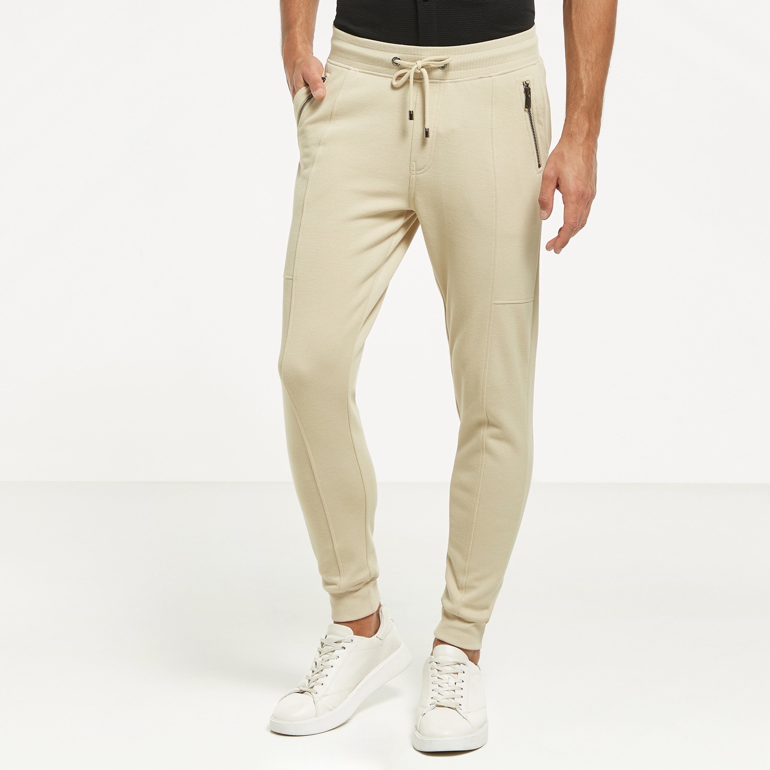 Mens zipper best sale jogger pants