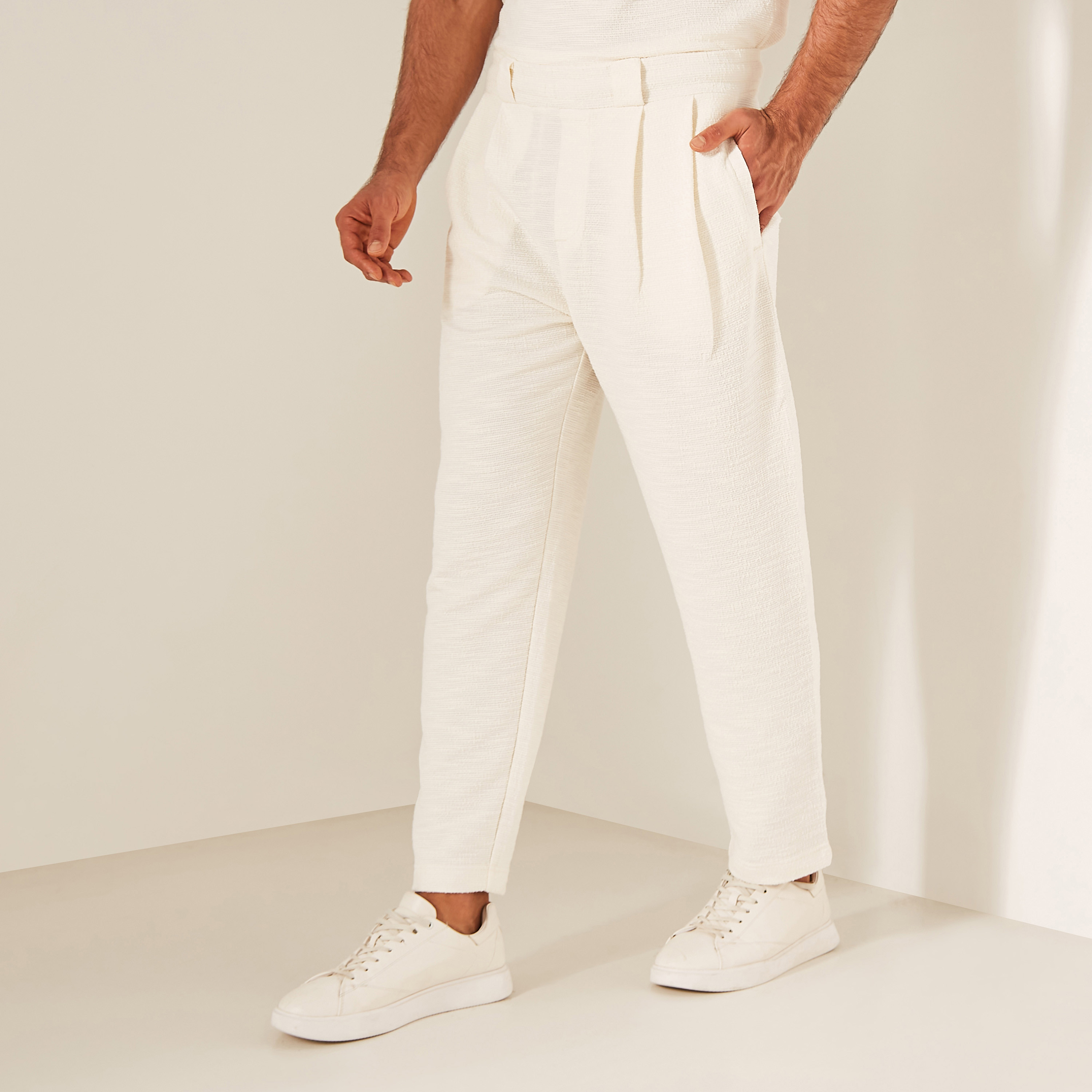 Pleated shop trousers mens