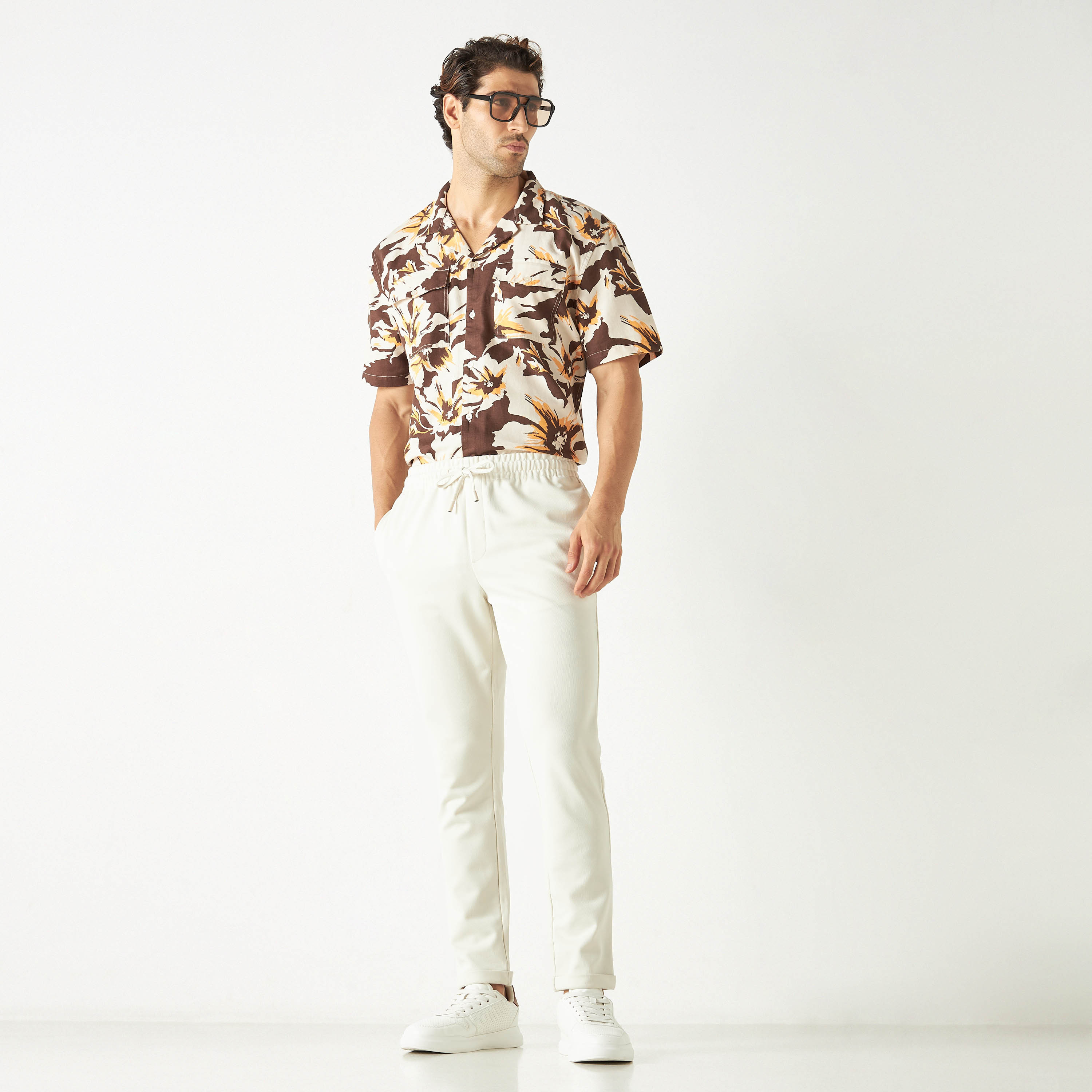 Iconic All-Over Floral Print Shirt with Camp Collar-men-clothing-shirts-image-2