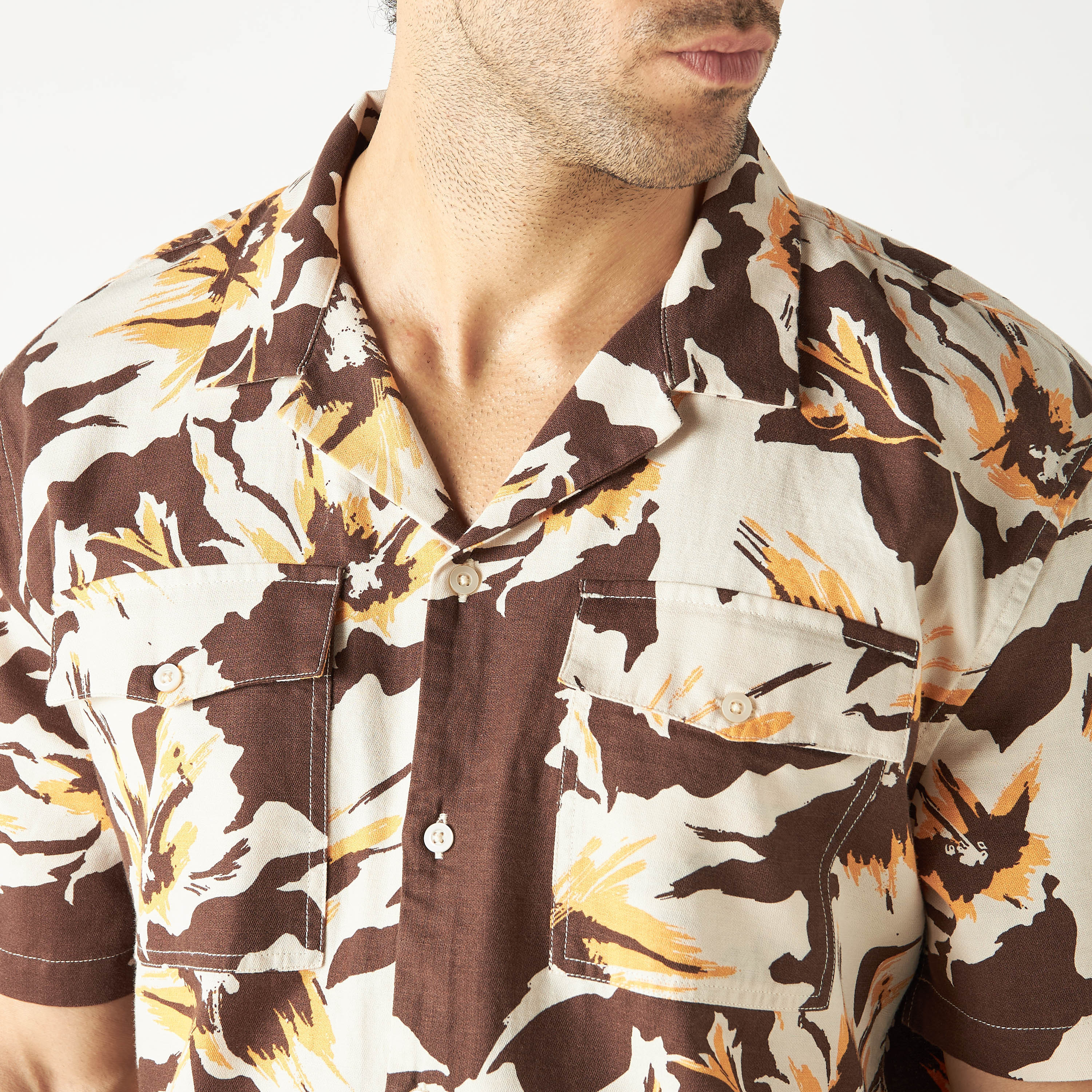Iconic All-Over Floral Print Shirt with Camp Collar-men-clothing-shirts-image-4
