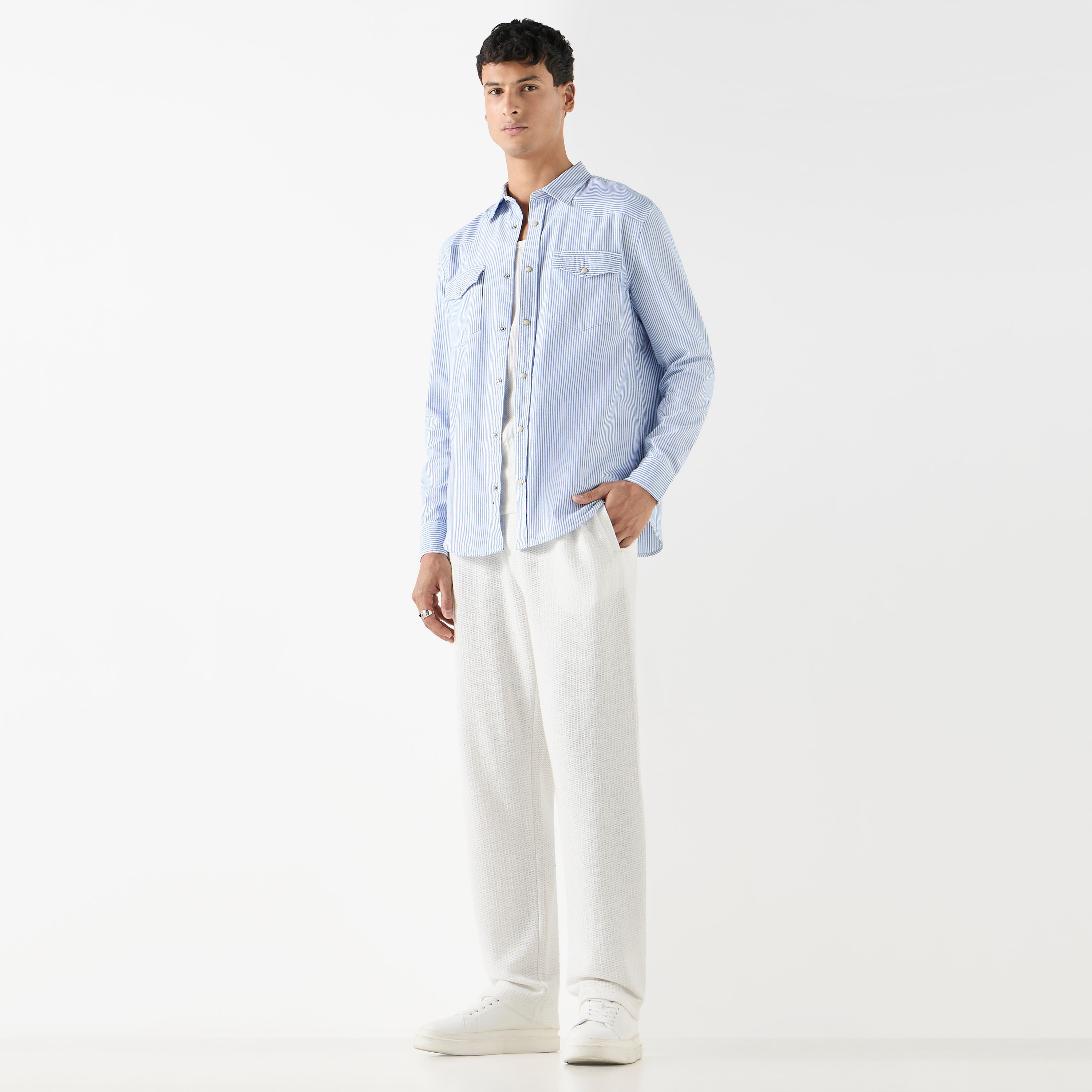 Iconic Striped Shirt with Long Sleeves and Pockets-men-clothing-shirts-image-2