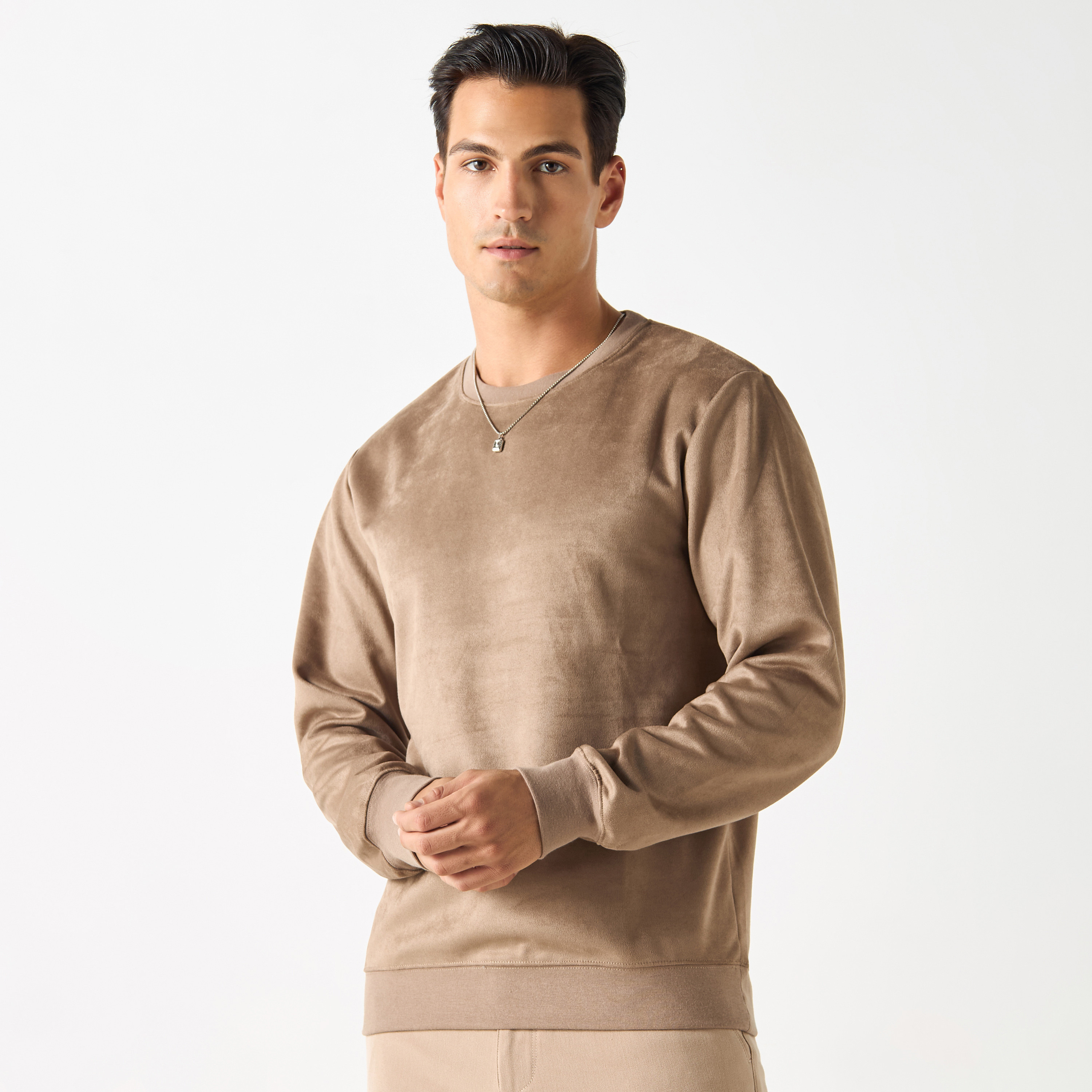 Iconic Solid Shop Iconic Solid Sweatshirt with Round Neck and Long Sleeves Online ...