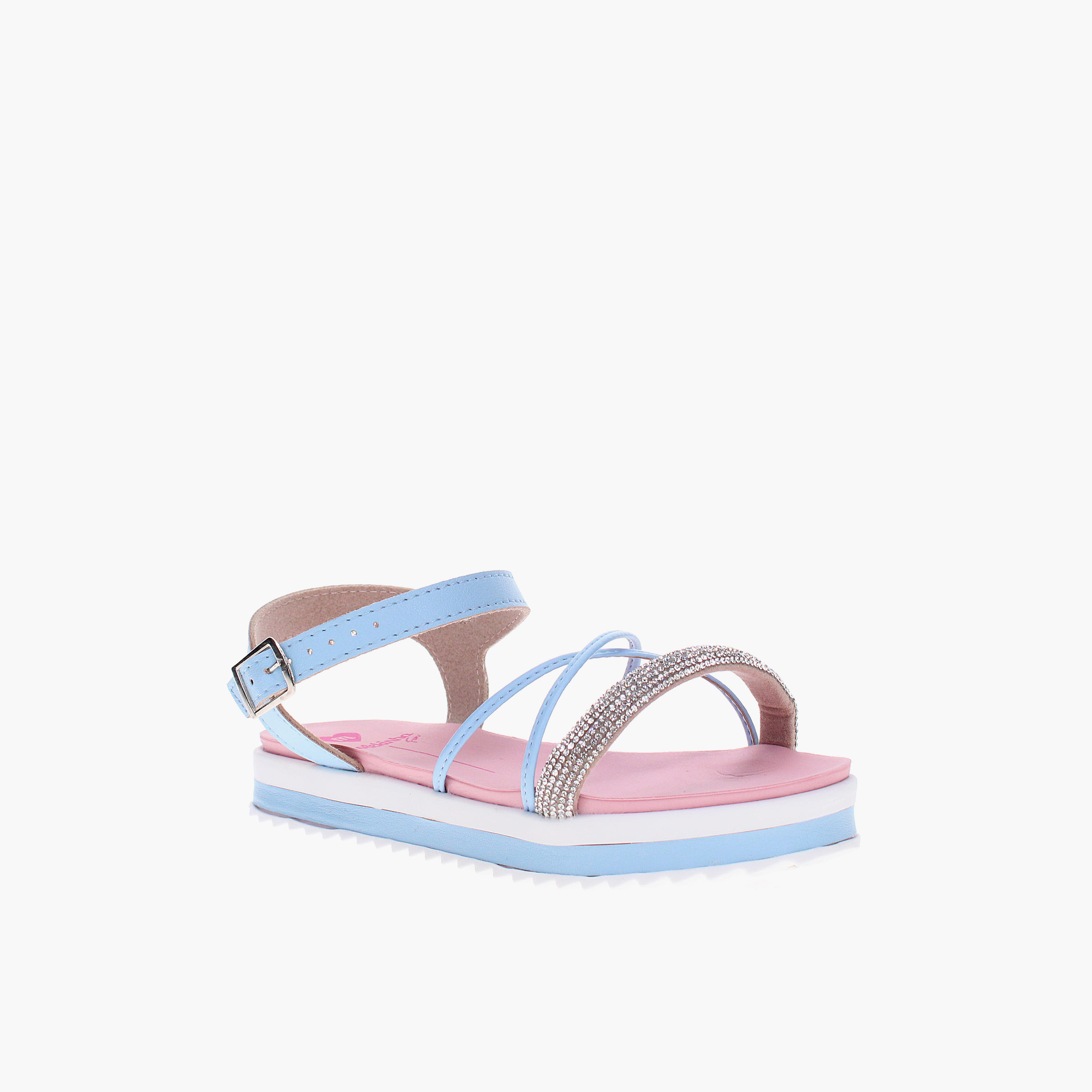 Molekinha by Geoomnii Girls Buckle Closure Cross Strap Sandals | 2305-1565-27227-100166       -girls-shoes-sandals-image-1