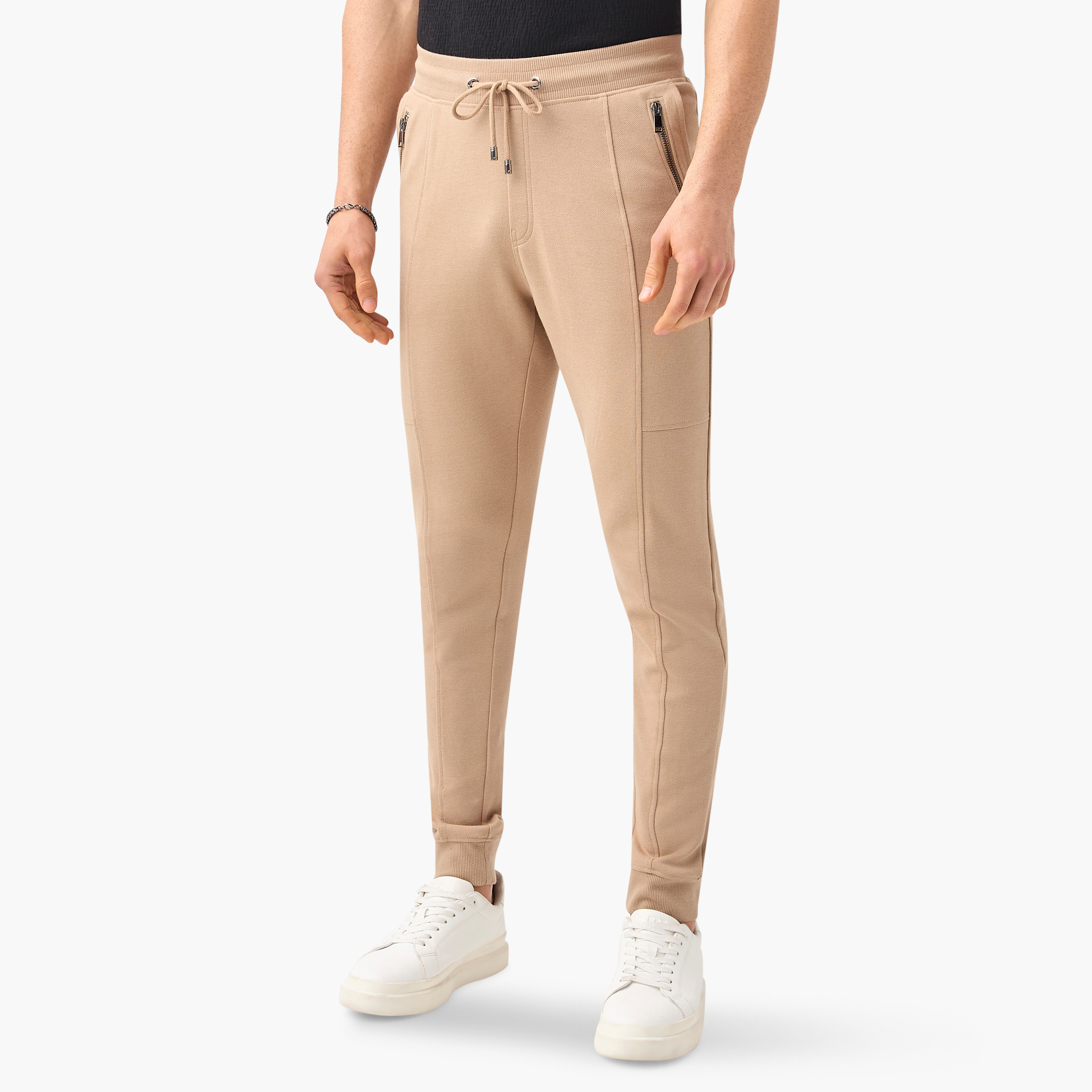 Iconic Panelled Slim Fit Flexi Waist Joggers with Pockets-men-clothing-bottoms-joggers-image-1