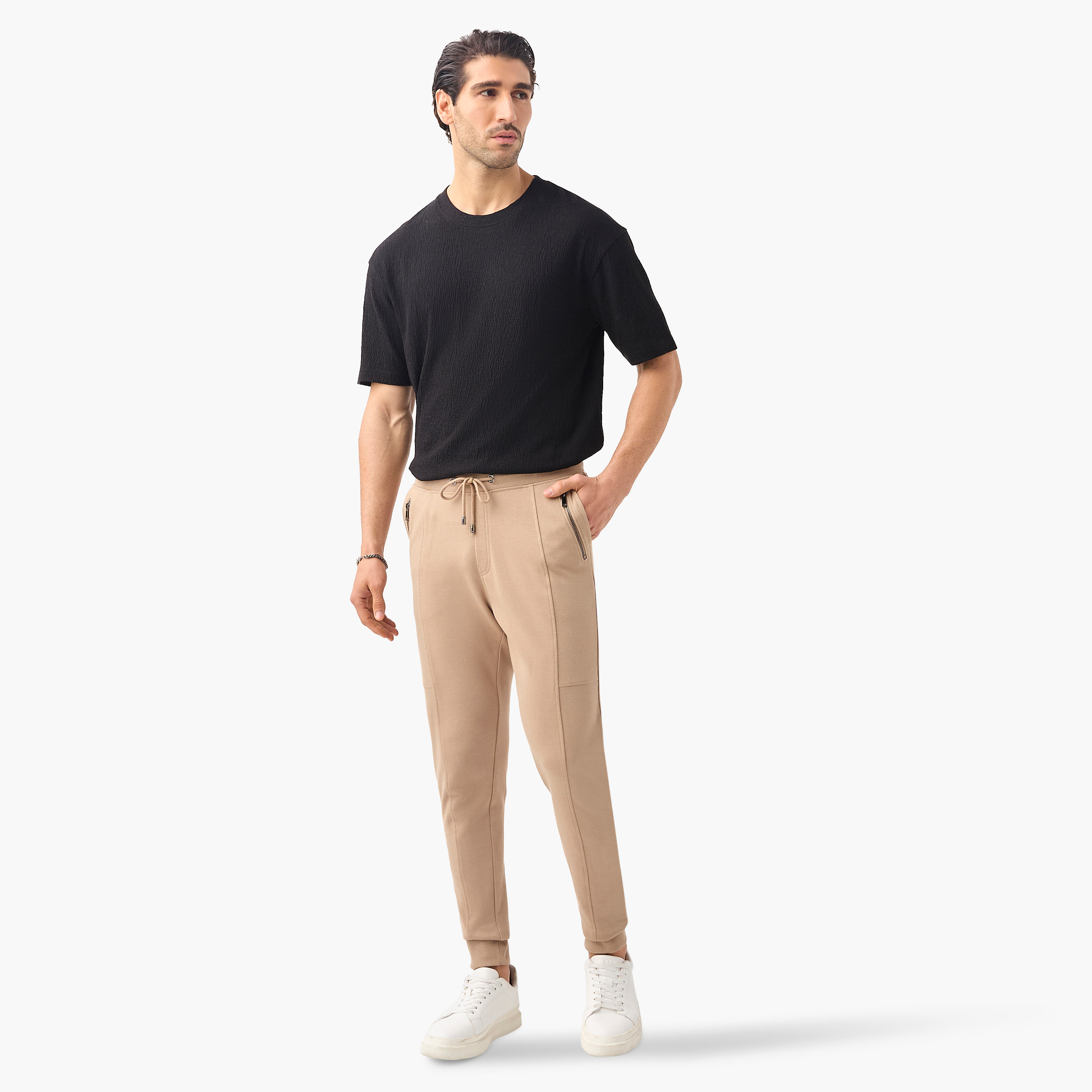 Iconic Panelled Slim Fit Flexi Waist Joggers with Pockets-men-clothing-bottoms-joggers-image-2