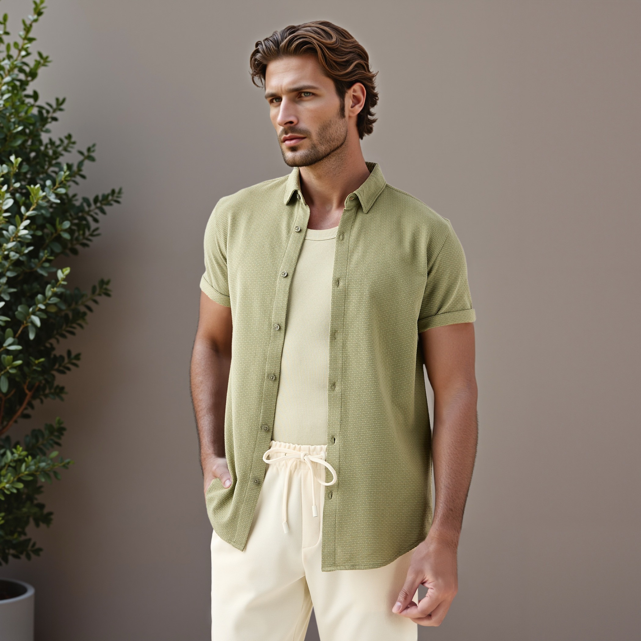 Iconic Textured Slim Fit Shirt-men-clothing-shirts-image-1