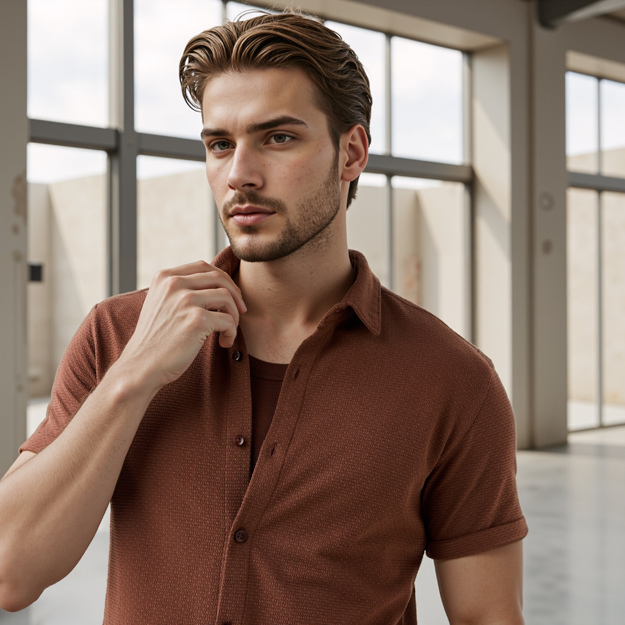 Iconic Textured Slim Fit Shirt-men-clothing-shirts-image-4