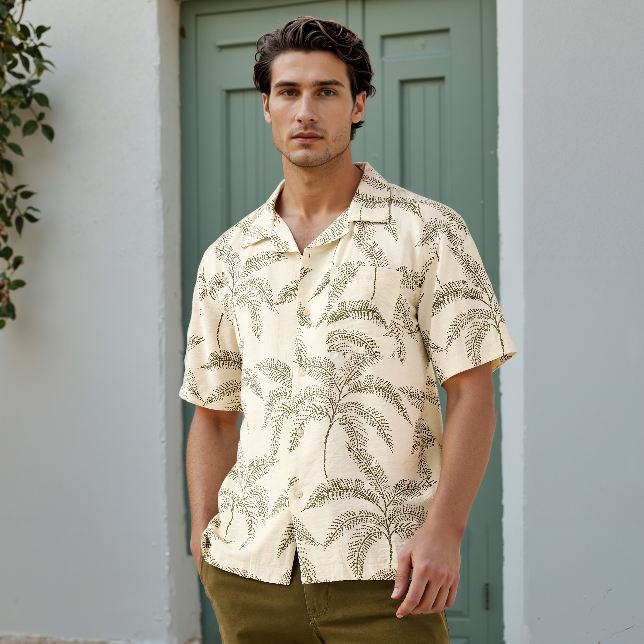 Iconic All-Over Leaf Print Shirt-men-clothing-shirts-image-1