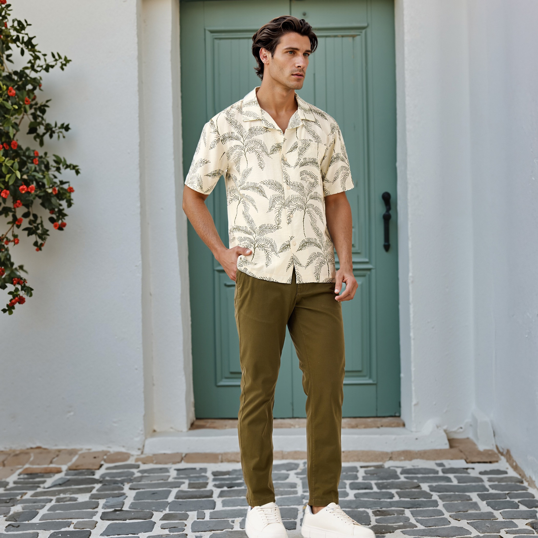 Iconic All-Over Leaf Print Shirt-men-clothing-shirts-image-2