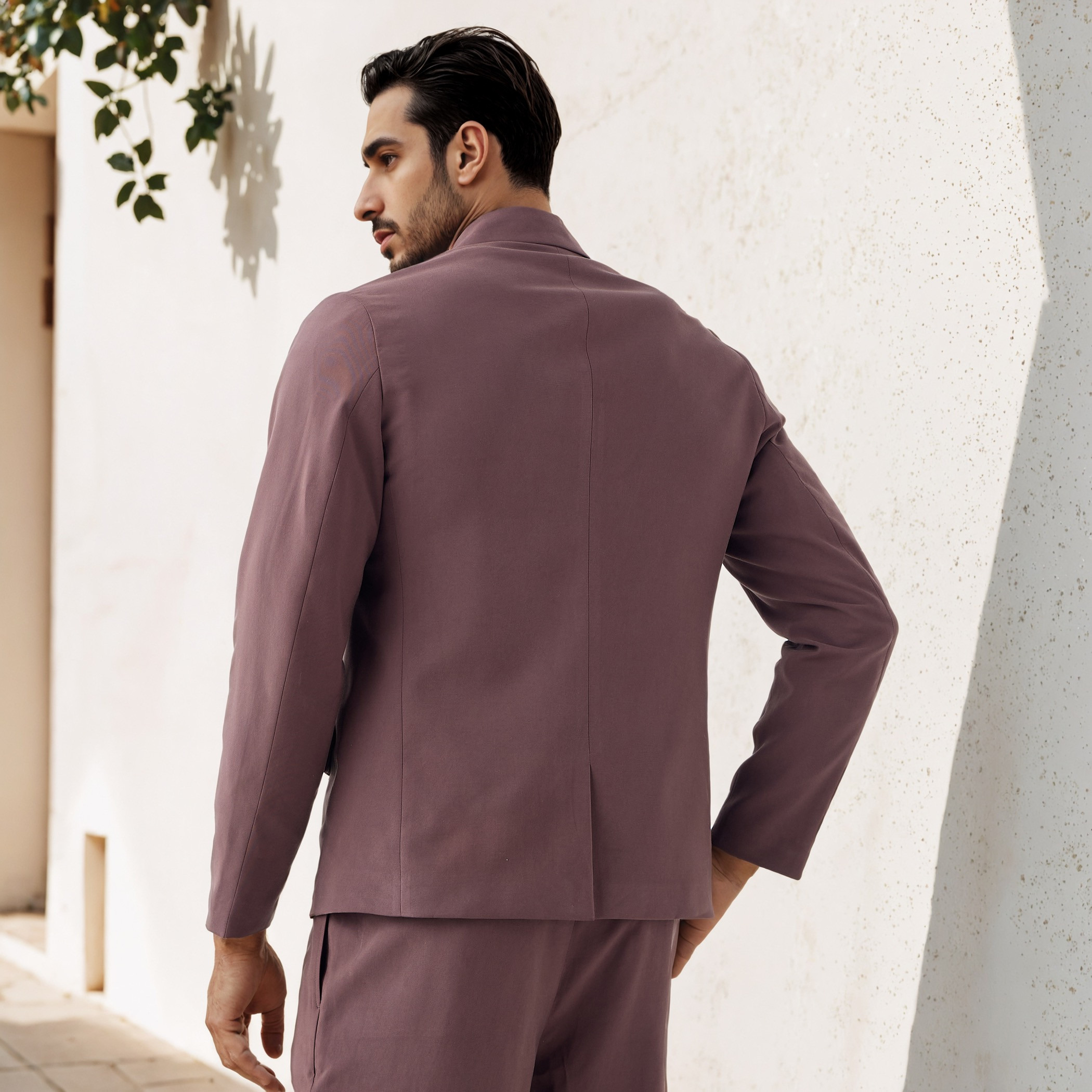 Iconic Textured Double Breasted Blazer with Long Sleeves-men-winterwear-jacketsandblazers-image-3
