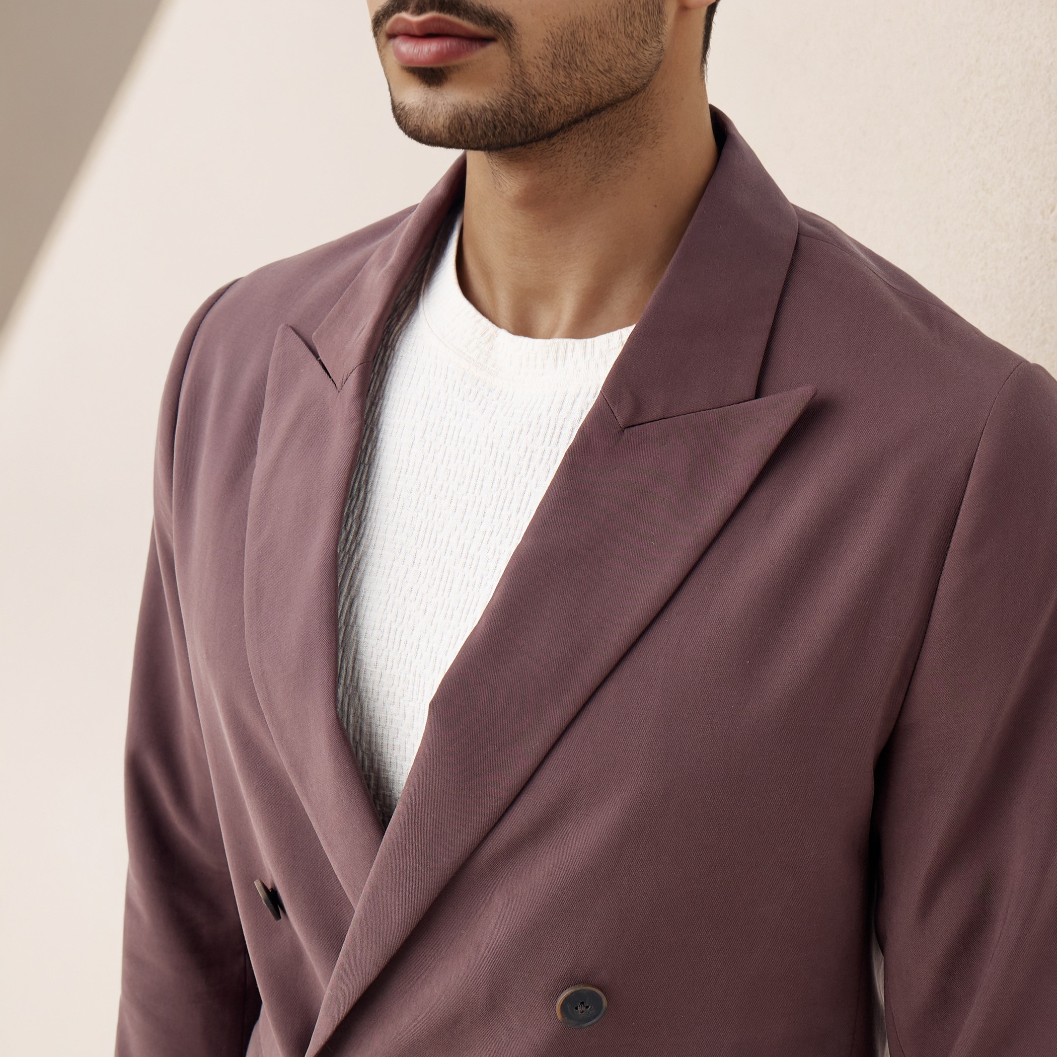 Iconic Textured Double Breasted Blazer with Long Sleeves-men-winterwear-jacketsandblazers-image-4