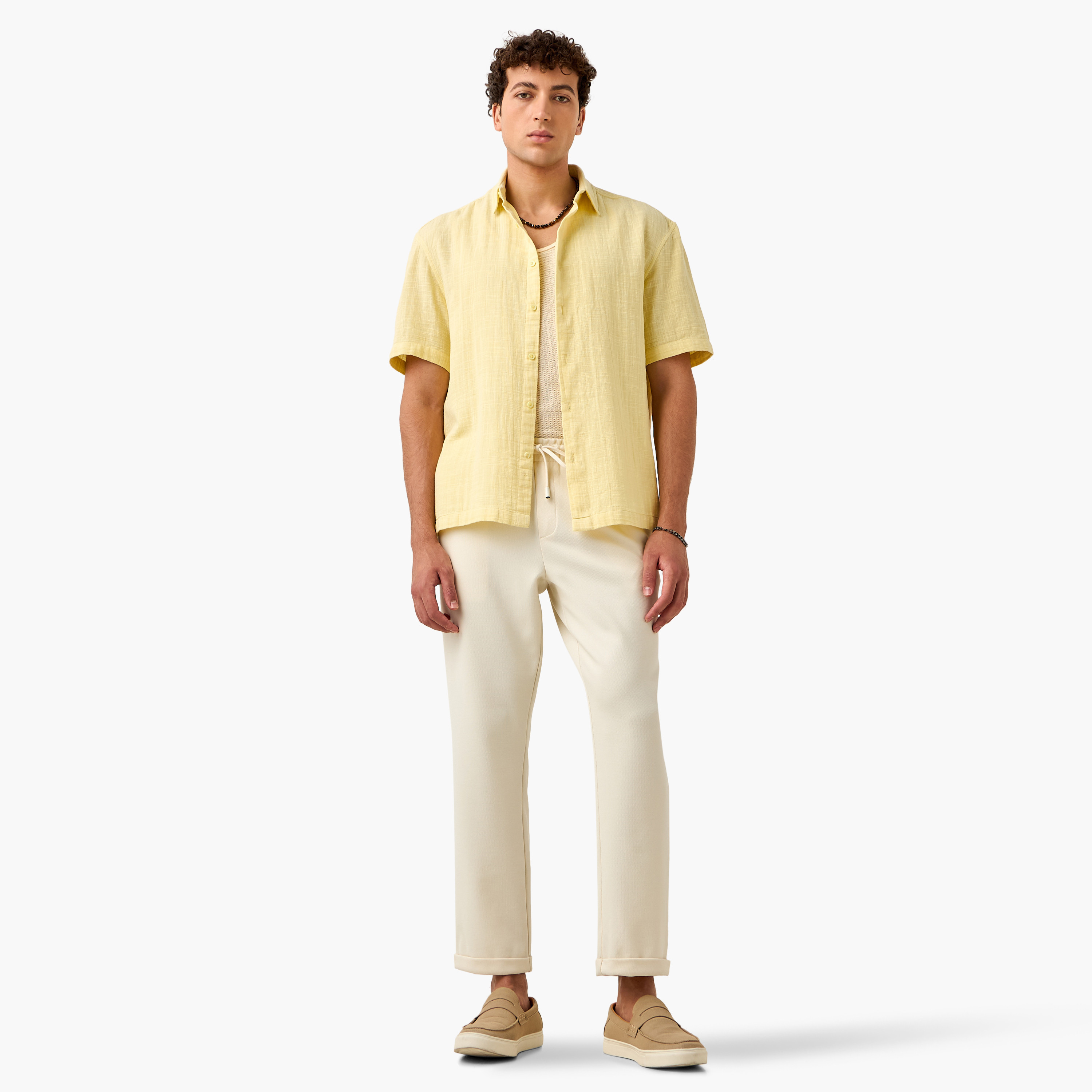 قميص شاش بارز الملمس من أيكونيك-men-clothing-shirts-image-2