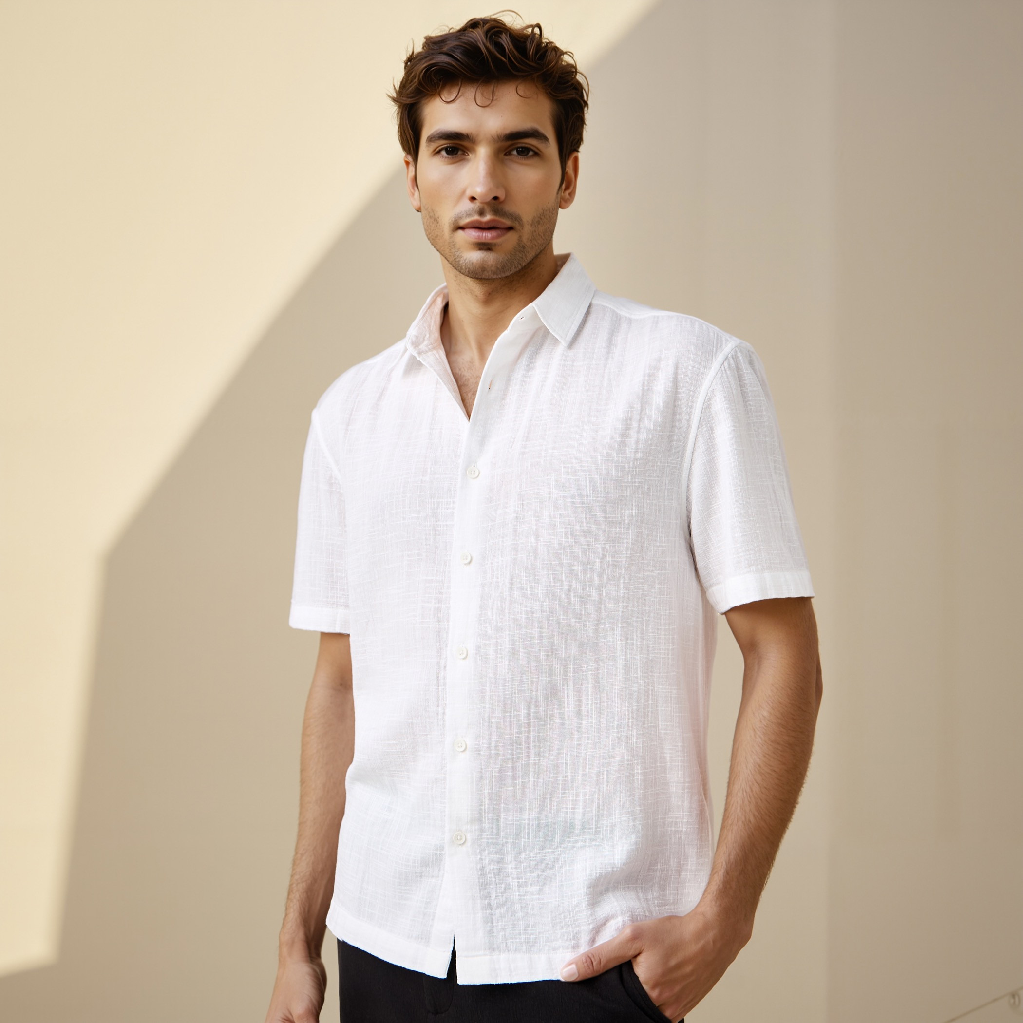 Iconic Textured Gauze Shirt-men-clothing-shirts-image-1