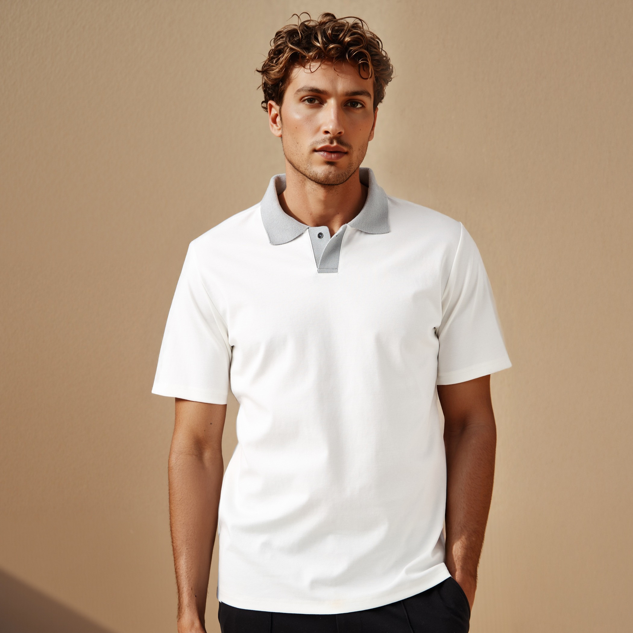 تيشيرت بولو بقصة عادية من أيكونيك-men-clothing-tshirtsandpolos-polos-image-1