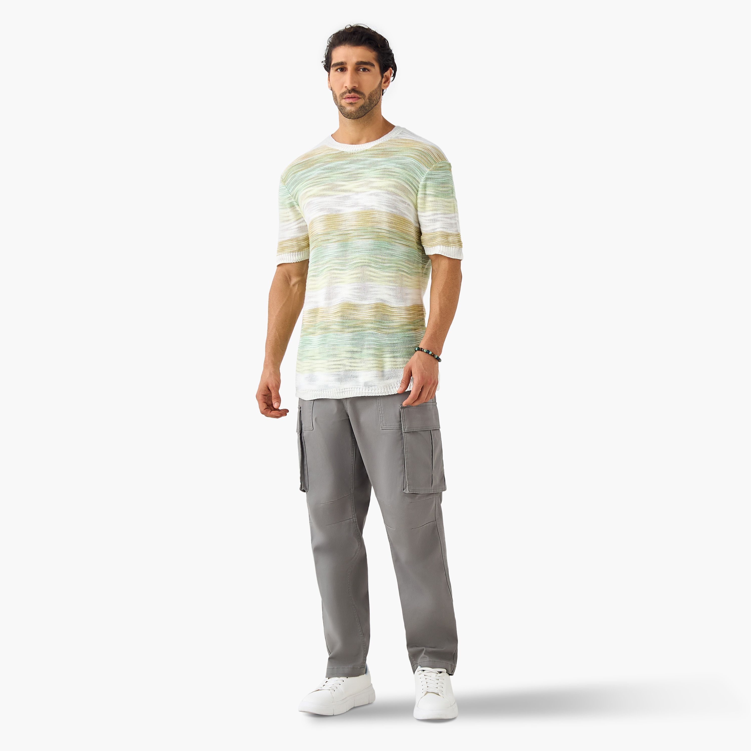 Iconic Textured Sweater with Short Sleeves-men-clothing-sweatersandpullovers-image-2