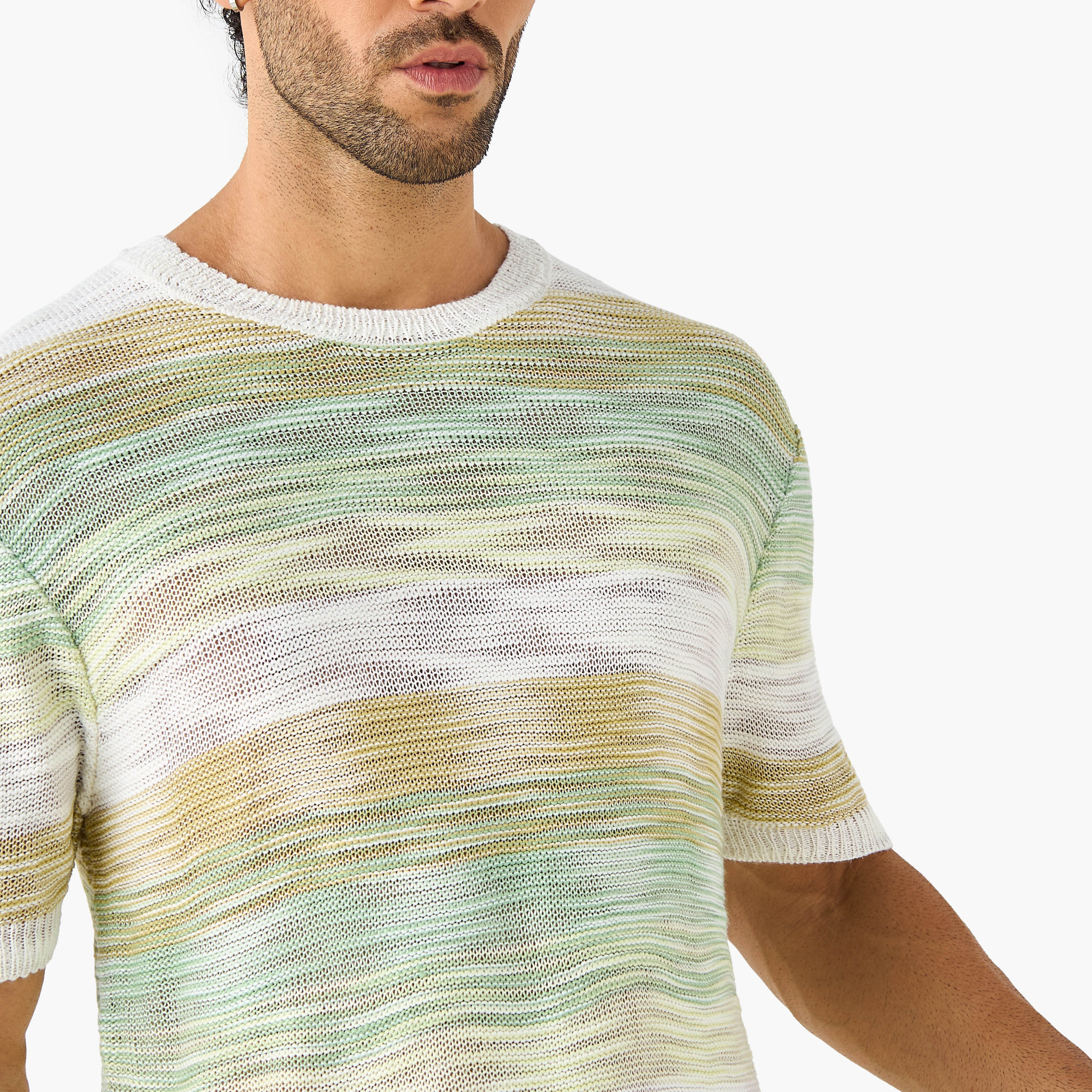 Iconic Textured Sweater with Short Sleeves-men-clothing-sweatersandpullovers-image-4