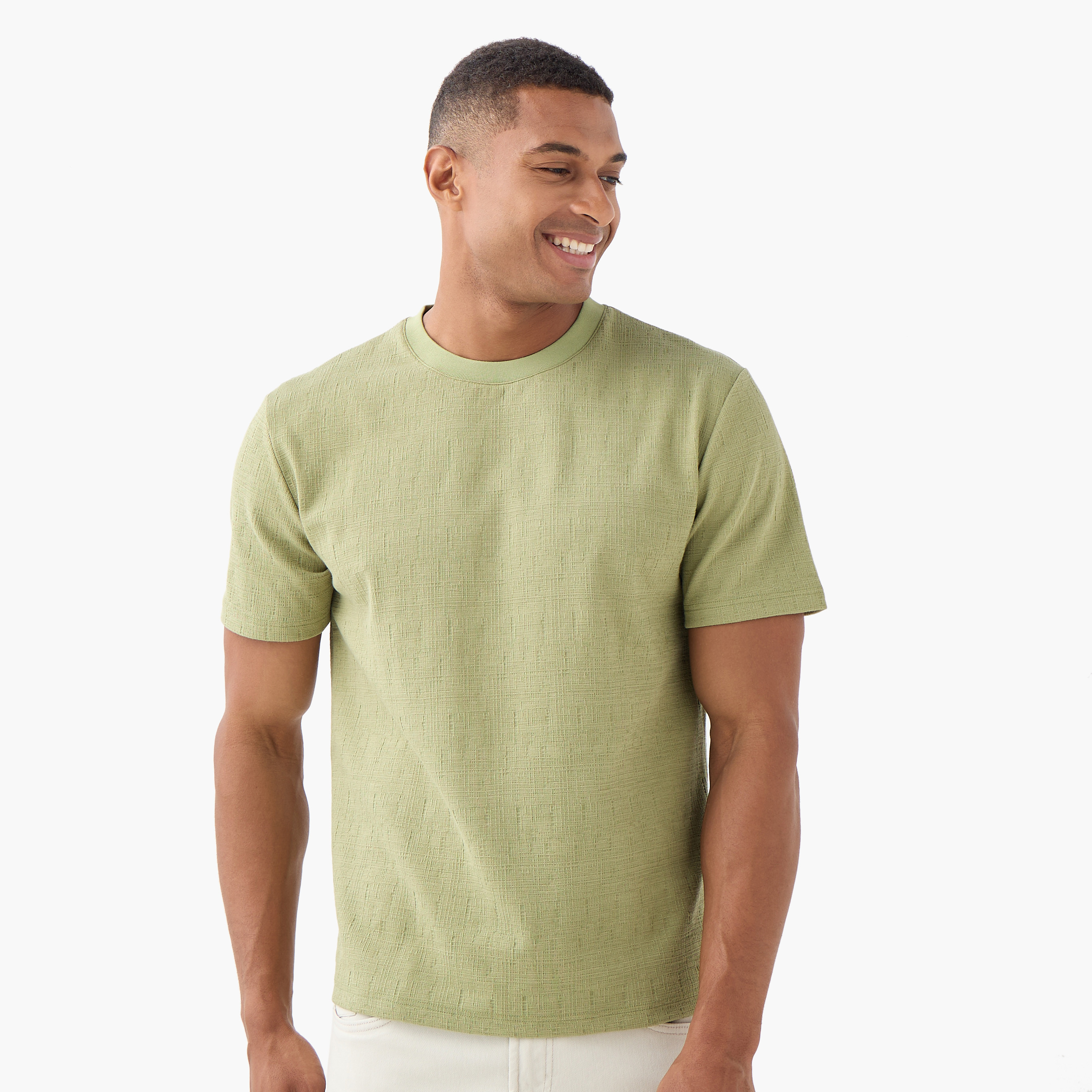 تيشيرت بارز الملمس بقصة مريحة من آيكونيك-men-clothing-tshirtsandpolos-tshirts-image-11