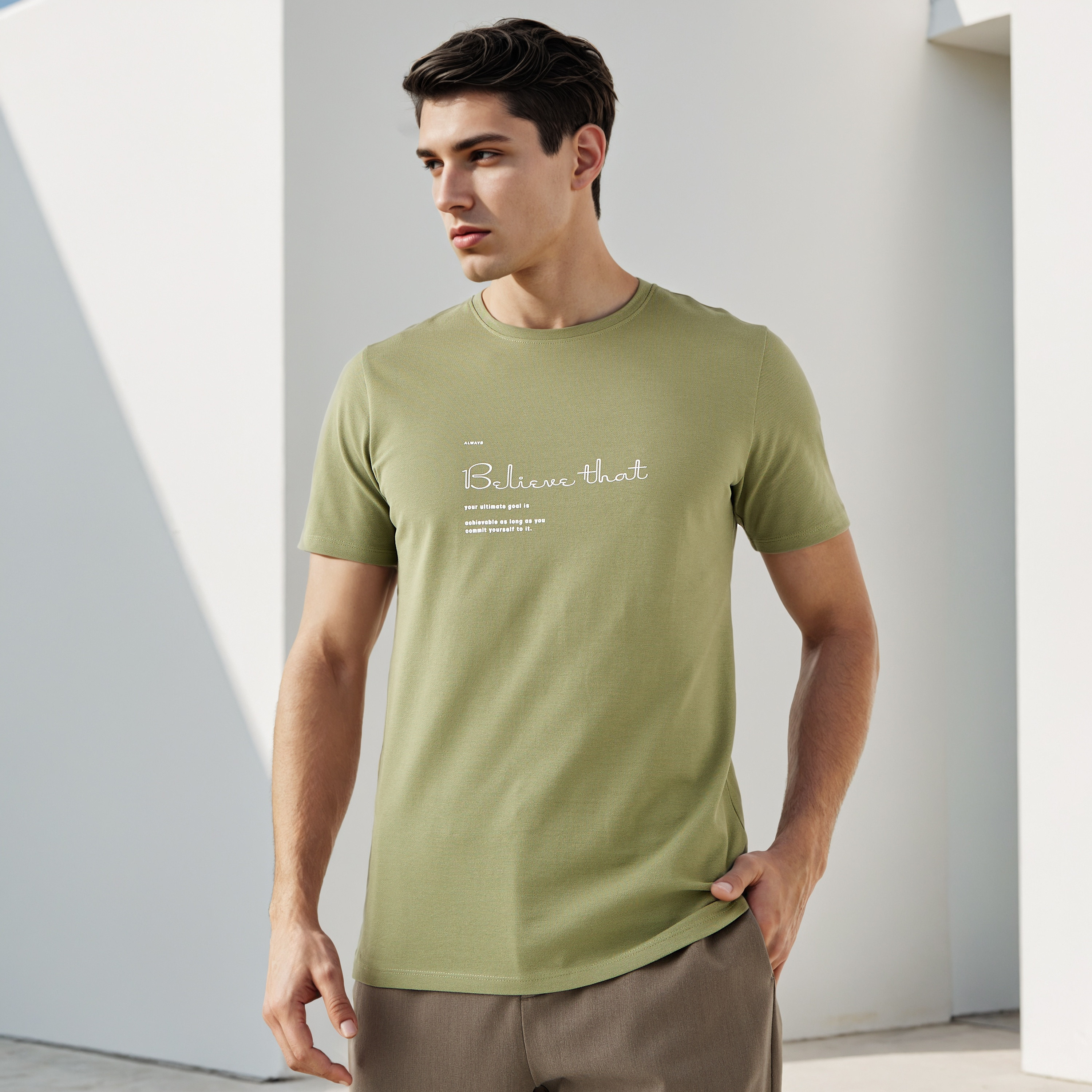 تيشيرت بيكيه بطبعات شعار من آيكونيك-men-clothing-tshirtsandpolos-tshirts-image-1