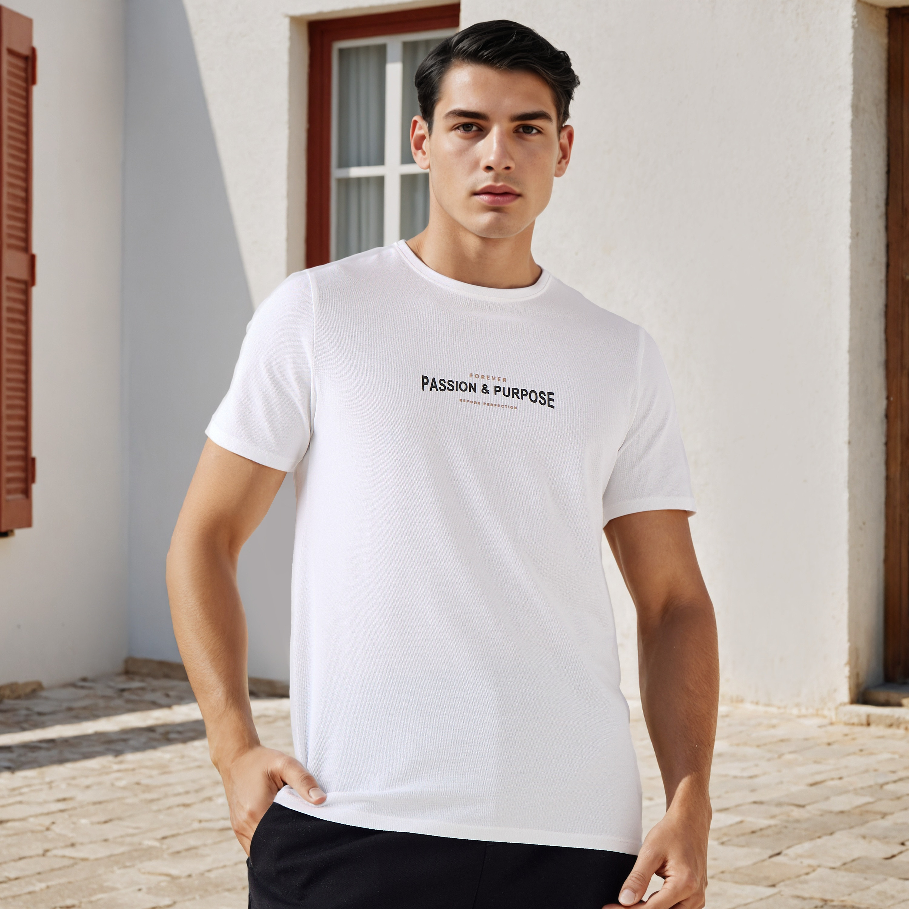 Iconic Slogan Print Pique T-shirt-men-clothing-tshirtsandpolos-tshirts-image-1