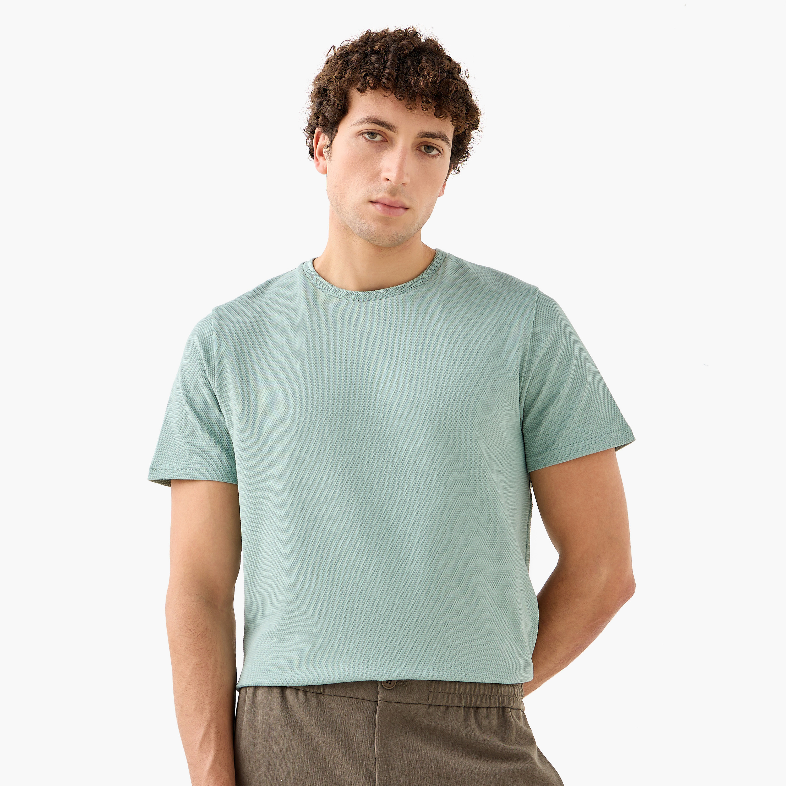Popcorn Textured Regular Fit T-shirt-men-clothing-tshirtsandpolos-tshirts-image-1
