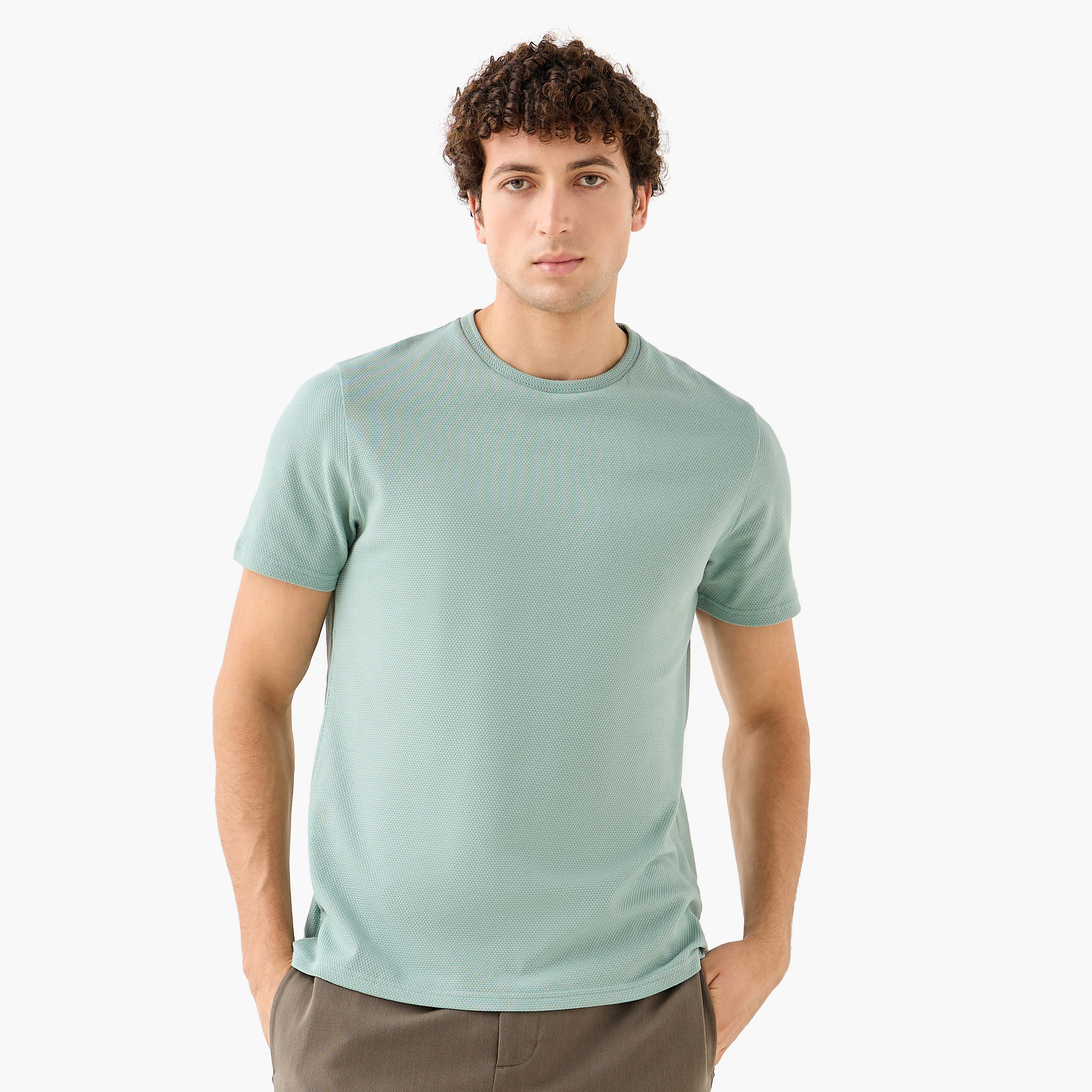 Popcorn Textured Regular Fit T-shirt-men-clothing-tshirtsandpolos-tshirts-image-3