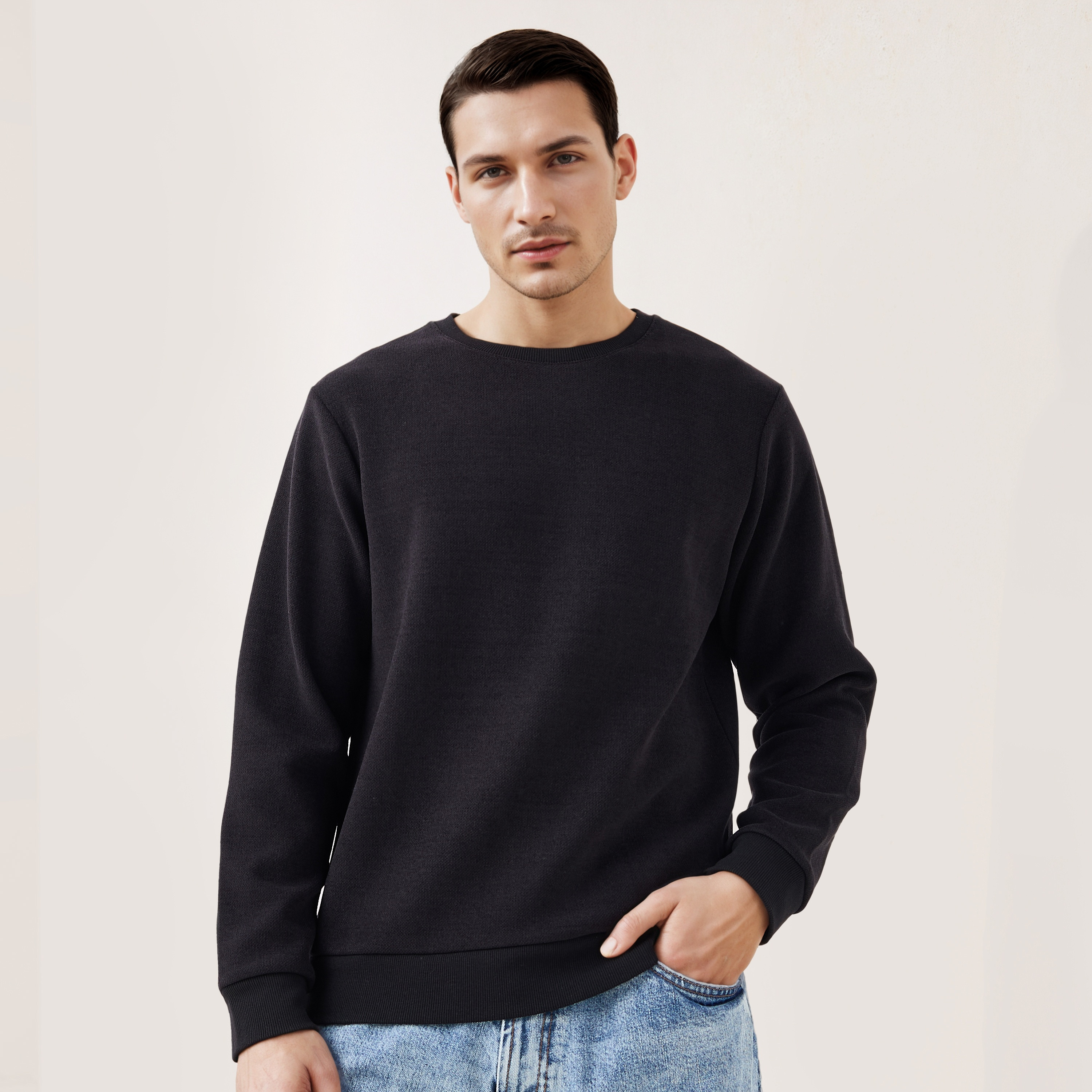 سويت شيرت من الجيرسي الثقيل من أيكونيك-men-winterwear-hoodiesandsweatshirts-image-6