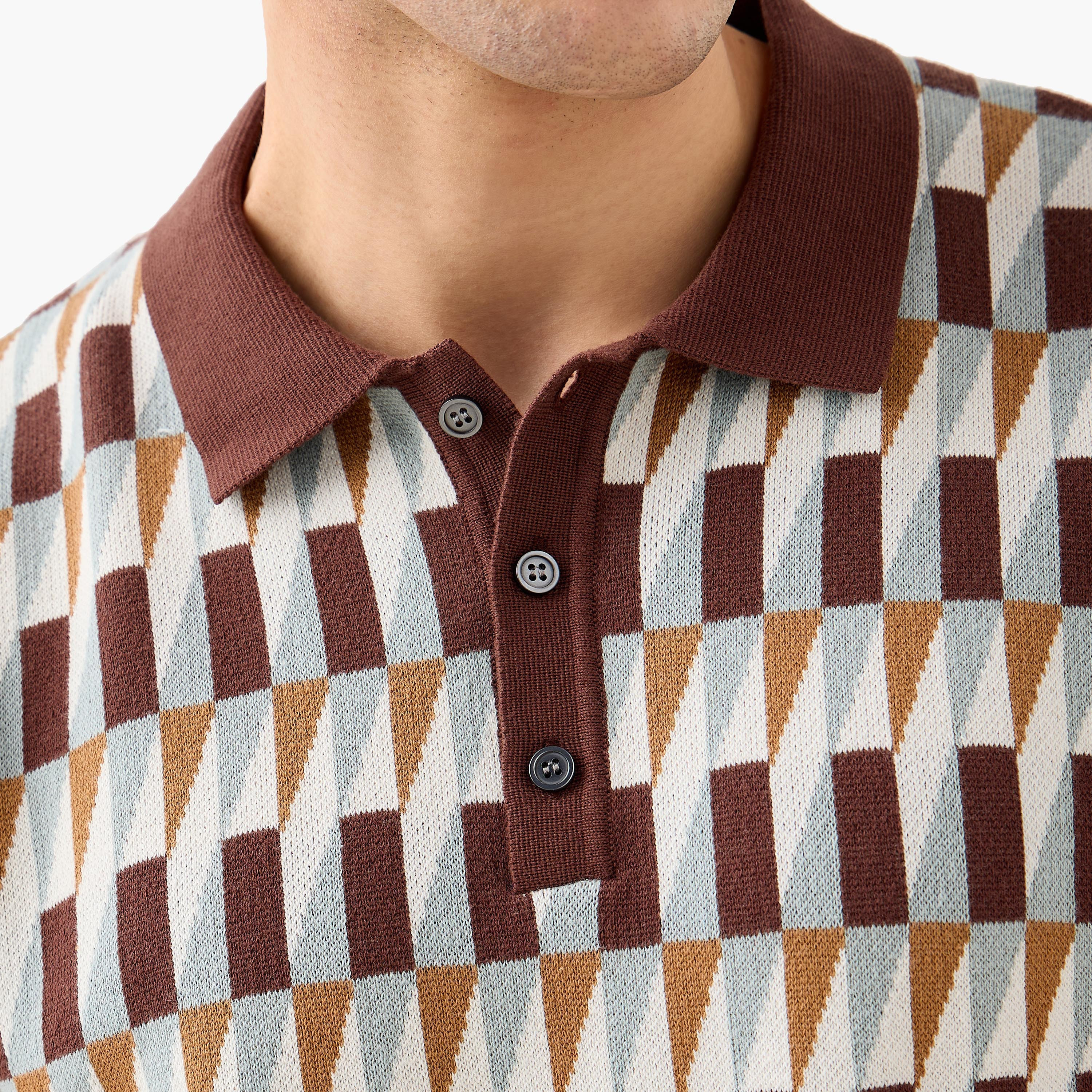 تيشيرت بولو جاكار بارز الملمس من آيكونيك-men-clothing-tshirtsandpolos-polos-image-5