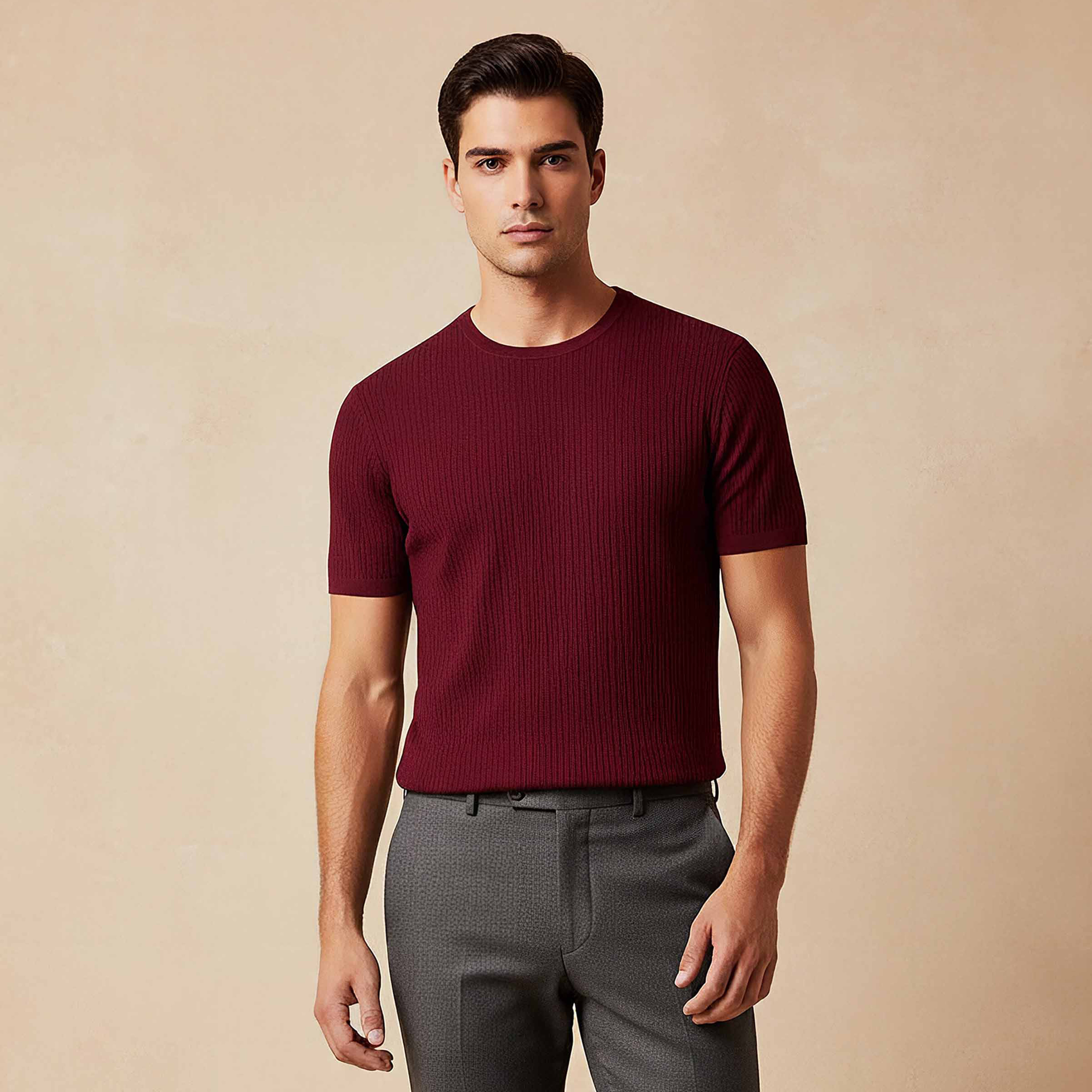 Iconic Textured Crew Neck T-shirt-men-clothing-tshirtsandpolos-tshirts-image-1