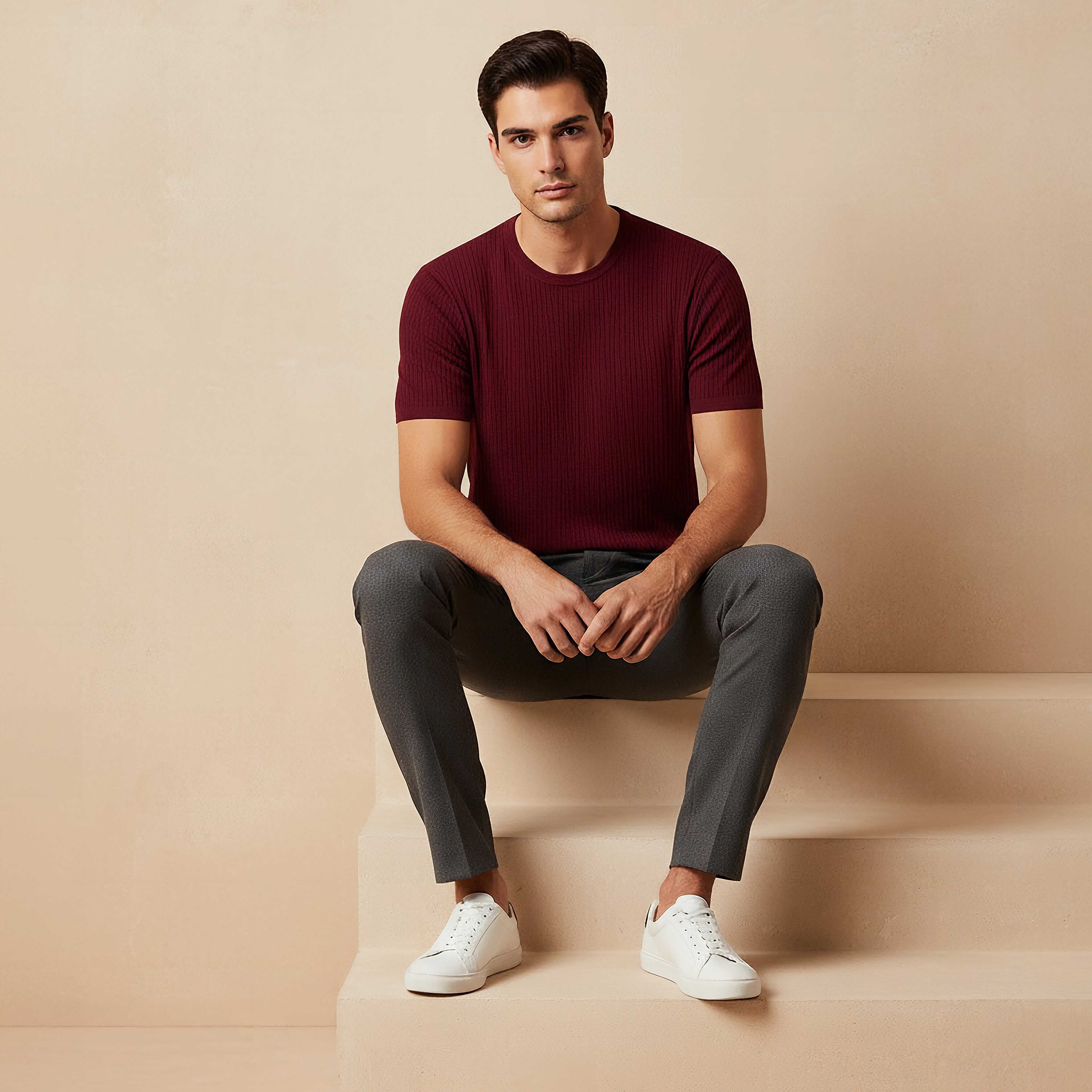 Iconic Textured Crew Neck T-shirt-men-clothing-tshirtsandpolos-tshirts-image-5