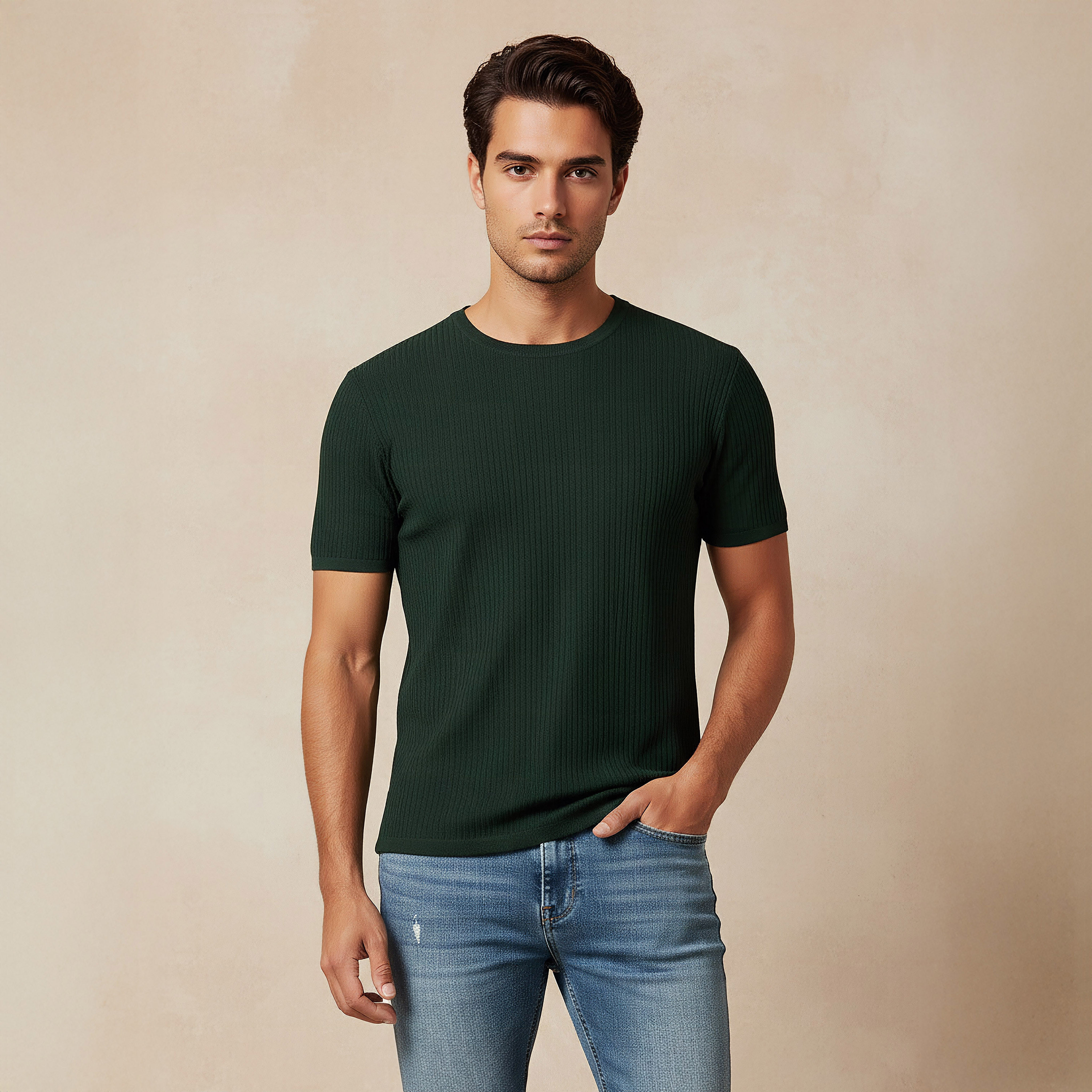 Iconic Textured Crew Neck T-shirt-men-clothing-tshirtsandpolos-tshirts-image-1
