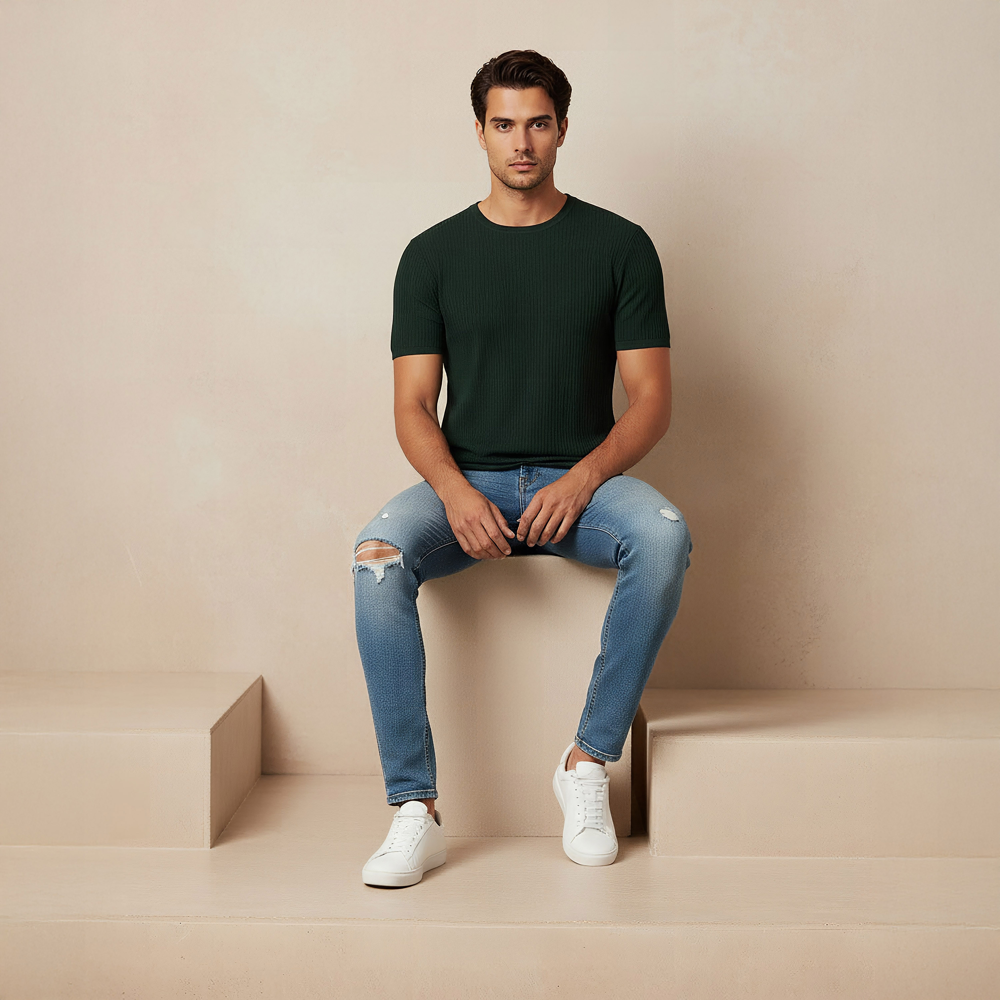 Iconic Textured Crew Neck T-shirt-men-clothing-tshirtsandpolos-tshirts-image-5