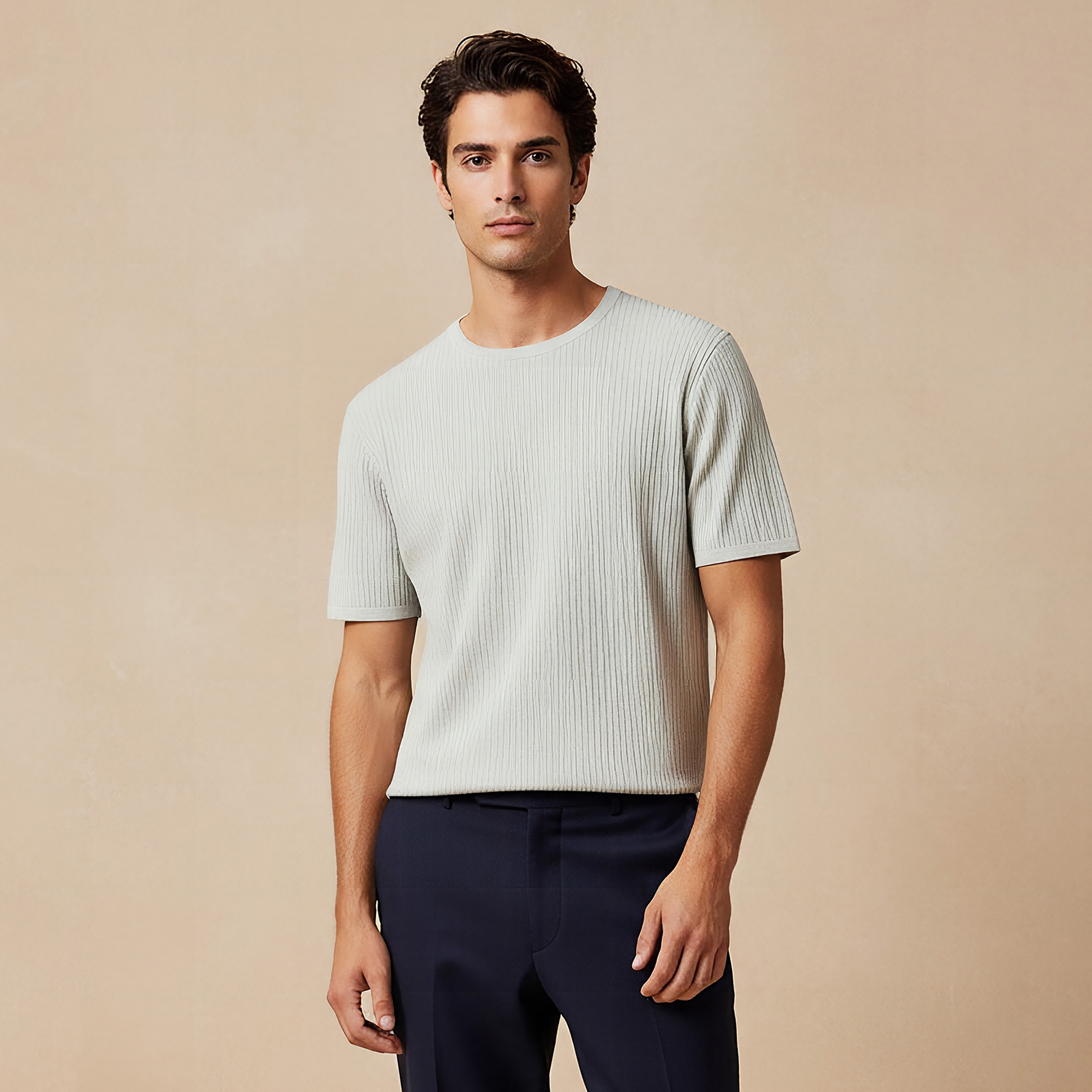Iconic Textured Crew Neck T-shirt-men-clothing-tshirtsandpolos-tshirts-image-1