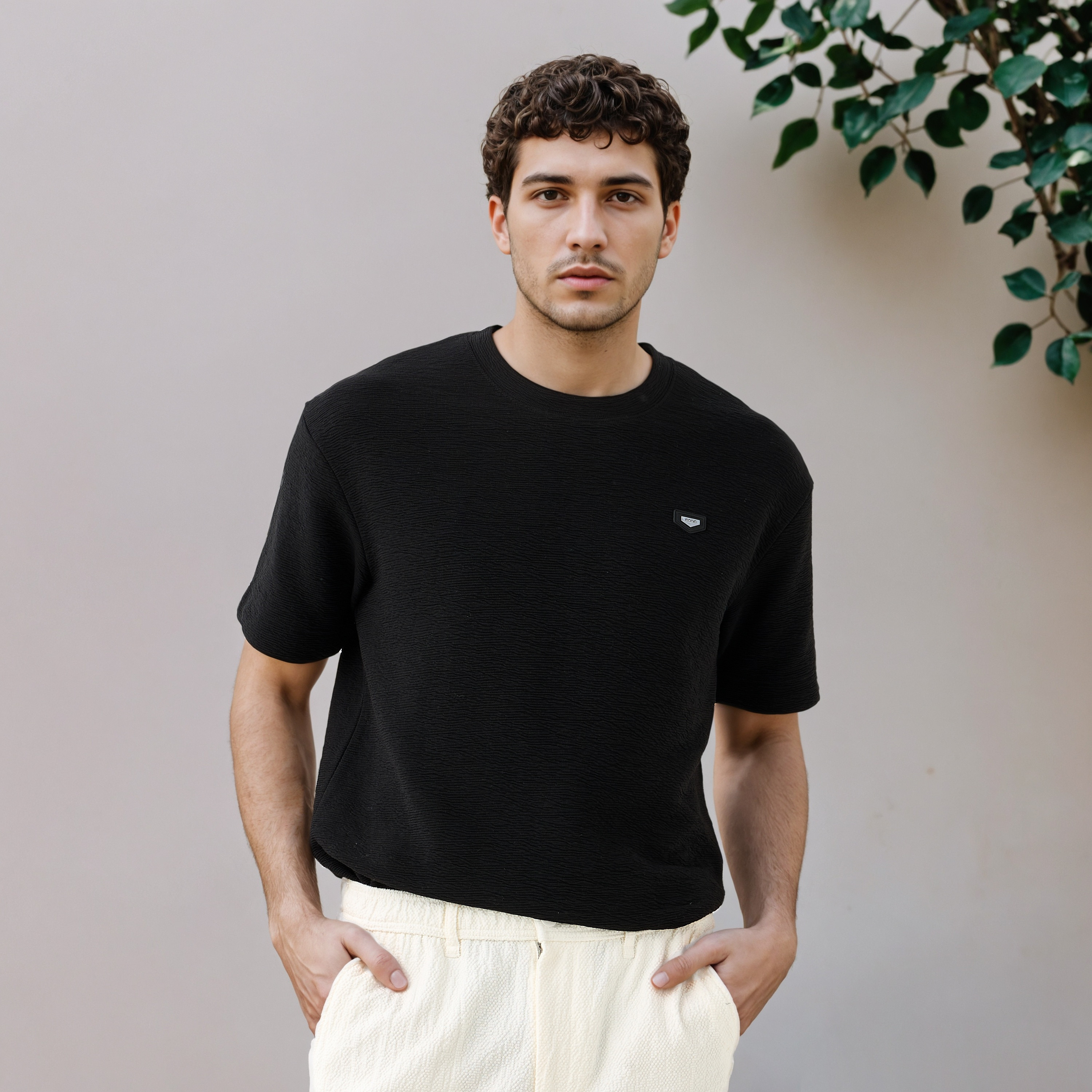 Iconic Oversized Textured T-shirt-men-clothing-tshirtsandpolos-tshirts-image-1