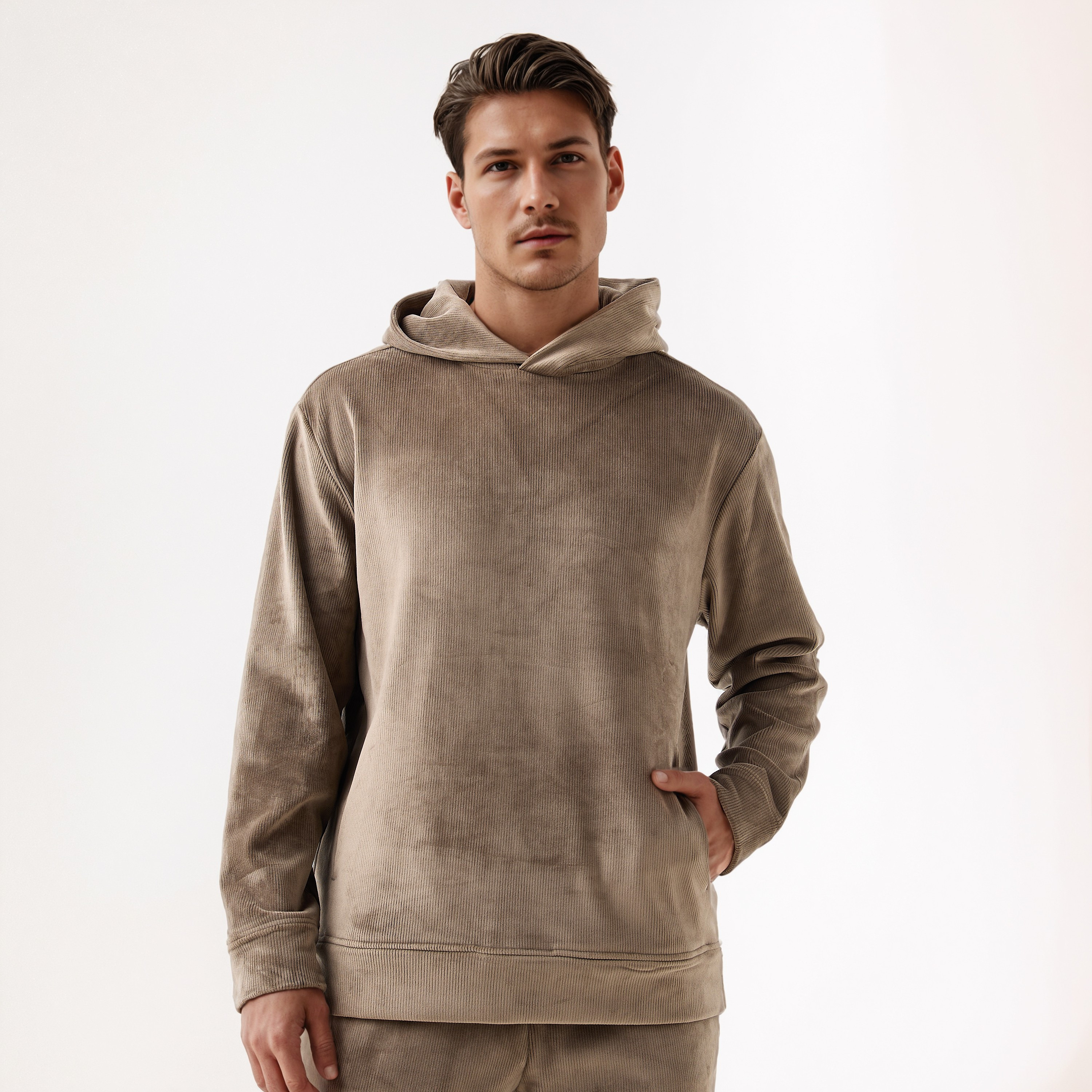 Iconic Men's Cordrouy Hooded Sweatshirt-men-winterwear-hoodiesandsweatshirts-image-1