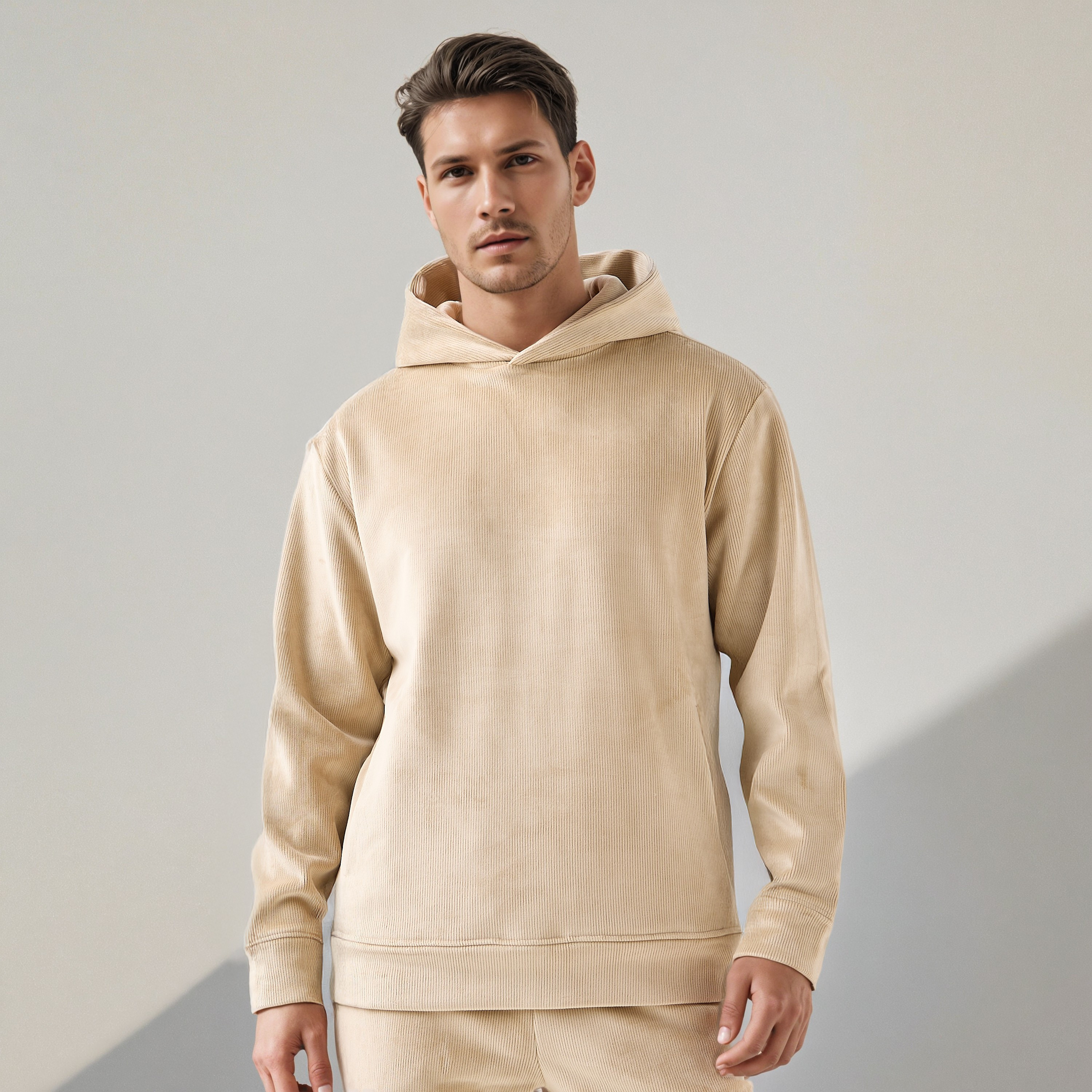 Iconic Men's Cordrouy Hooded Sweatshirt-men-winterwear-hoodiesandsweatshirts-image-1