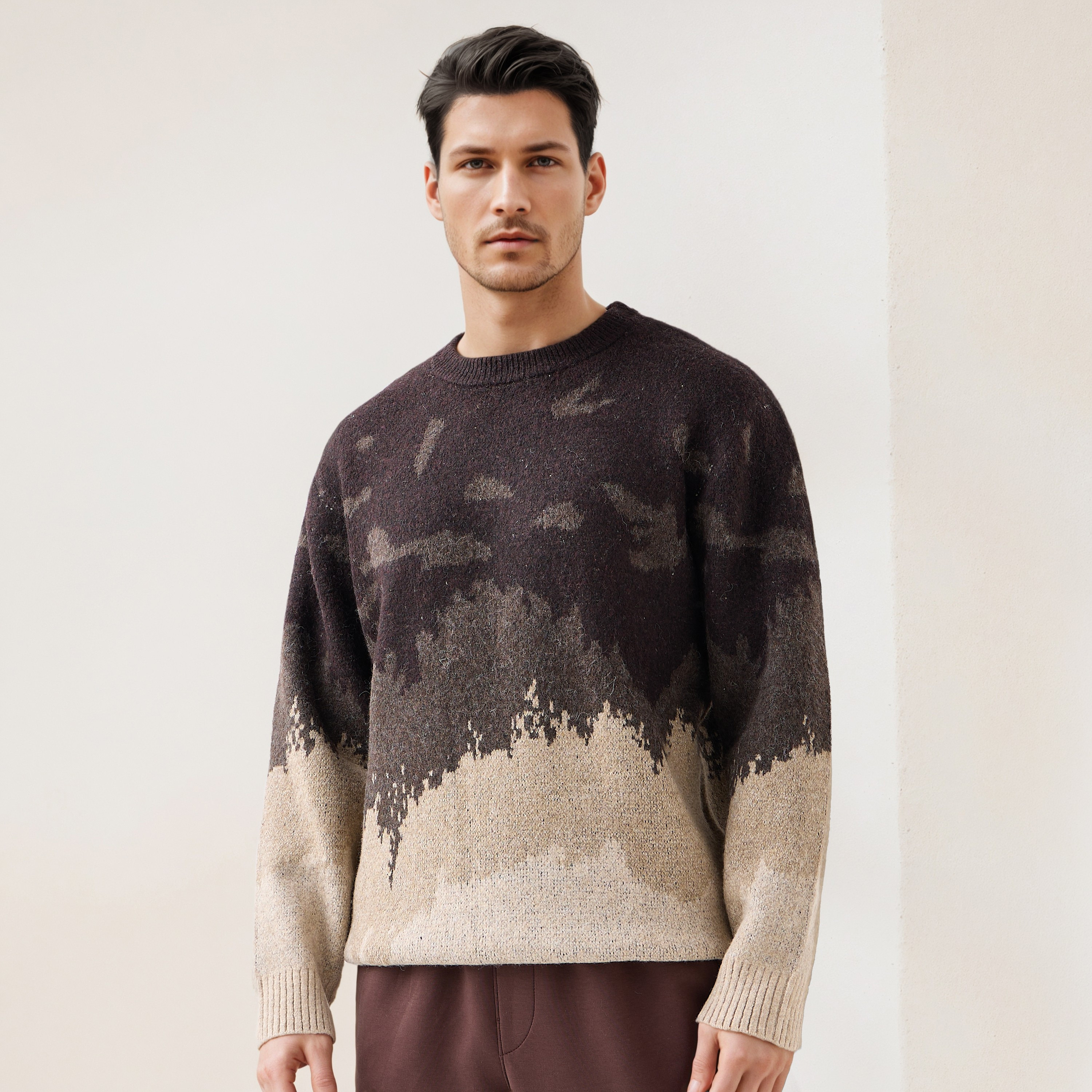 Iconic Abstract Print Crew Neck Sweatshirt-men-winterwear-hoodiesandsweatshirts-image-1