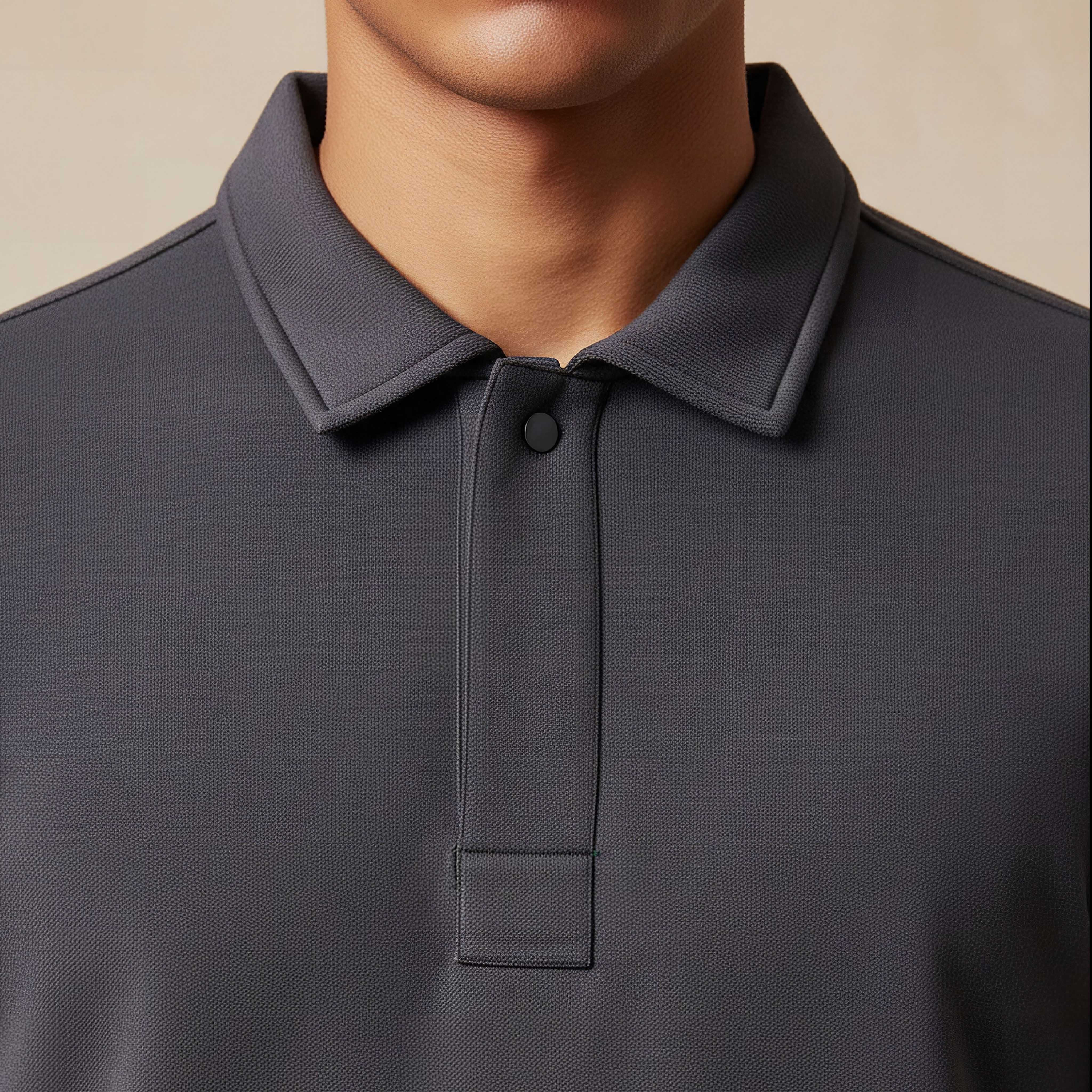 Iconic Textured Polo Collar Sweater with Long Sleeves-men-clothing-sweatersandpullovers-image-4